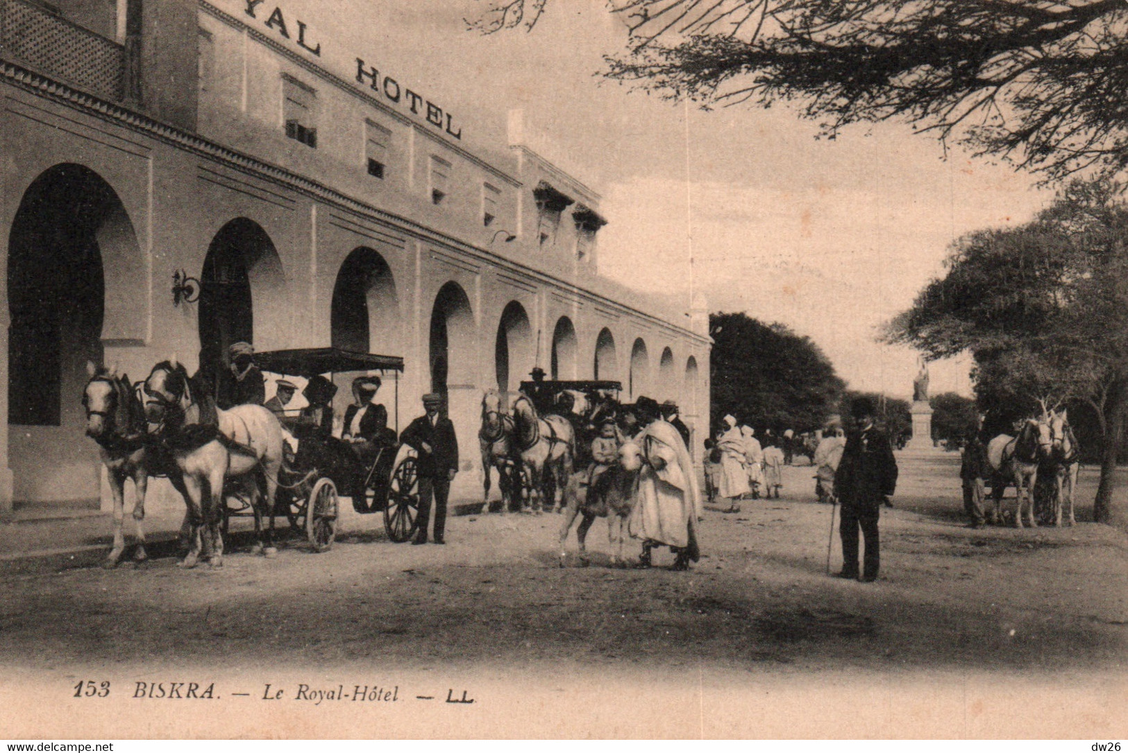 Biskra - Le Royal Hôtel, Voitures à Cheval Pour Les Touristes - Carte LL N° 153 - Constantine