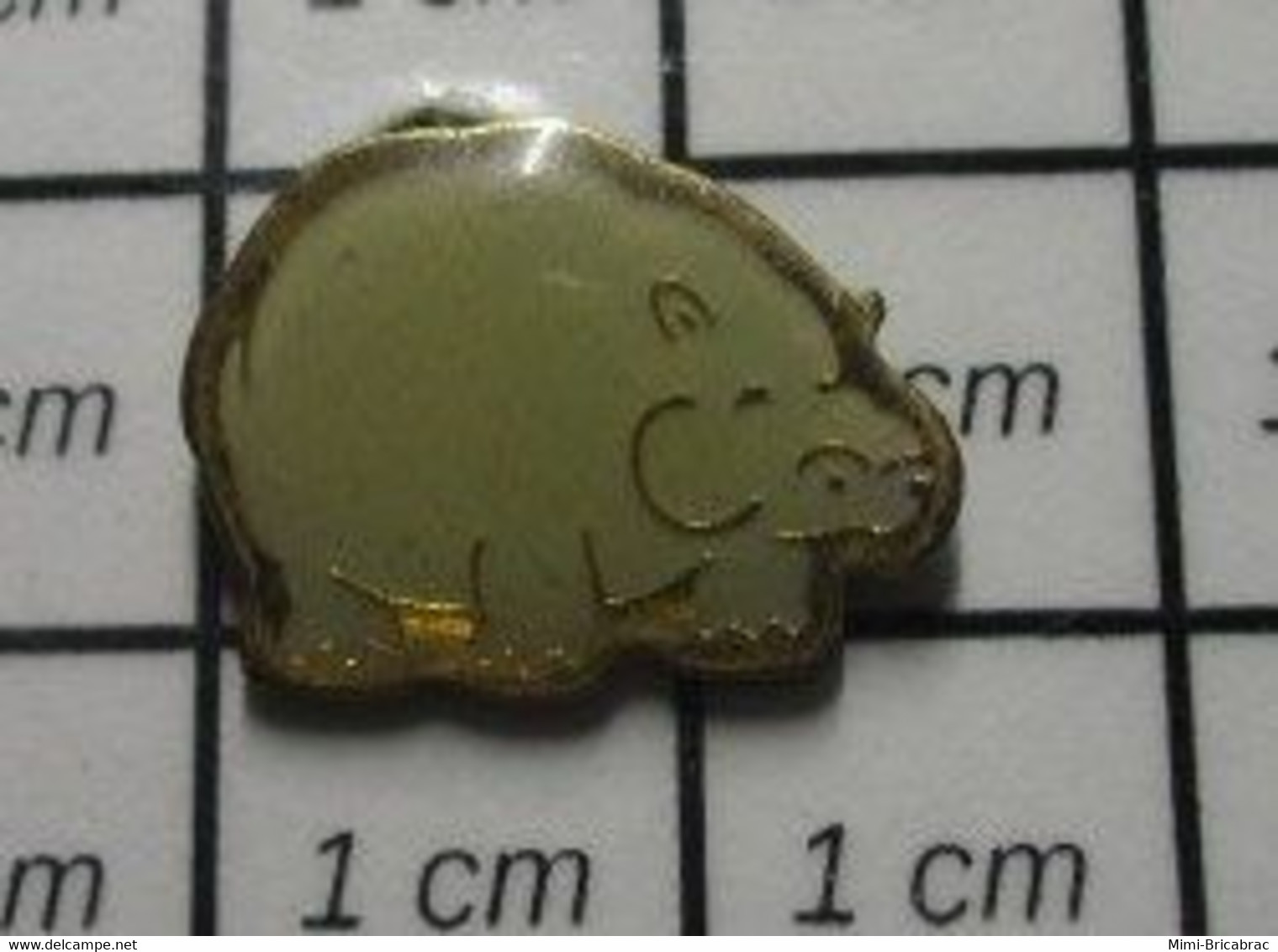 817 Pin's Pins / Beau Et Rare / ANIMAUX / MINI PIN'S HIPPOPOTAME GRIS CLAIR - Animaux