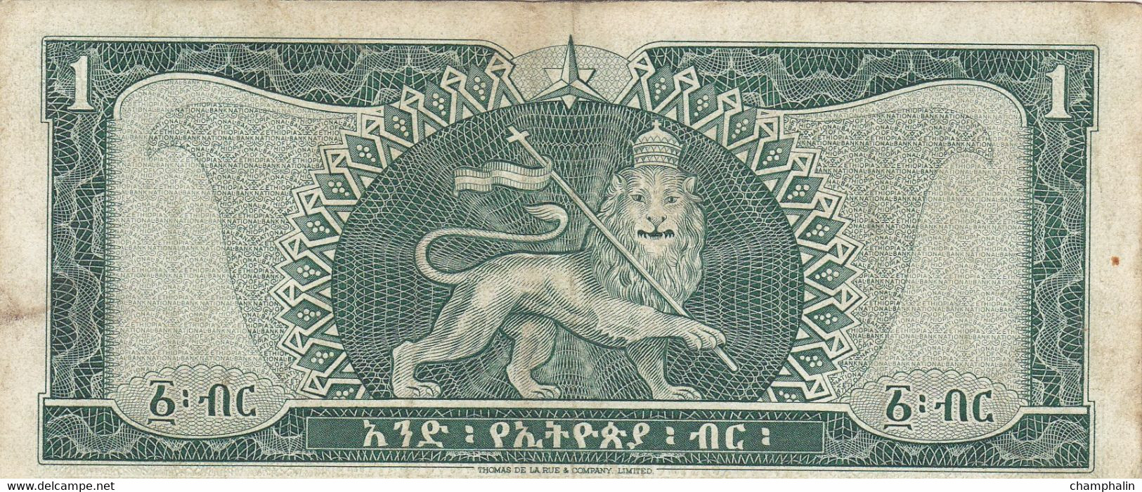 Ethiopie - Billet De 1 Dollar - Hailé Sélassié - Non Daté (1966) - P25a - Ethiopia