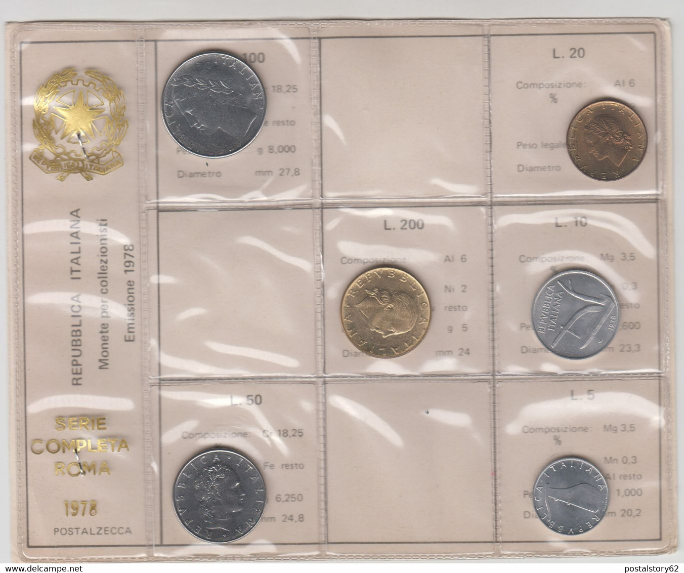 Repubblica Italiana - Serie Monete Zecca 1978 - Mint Sets & Proof Sets