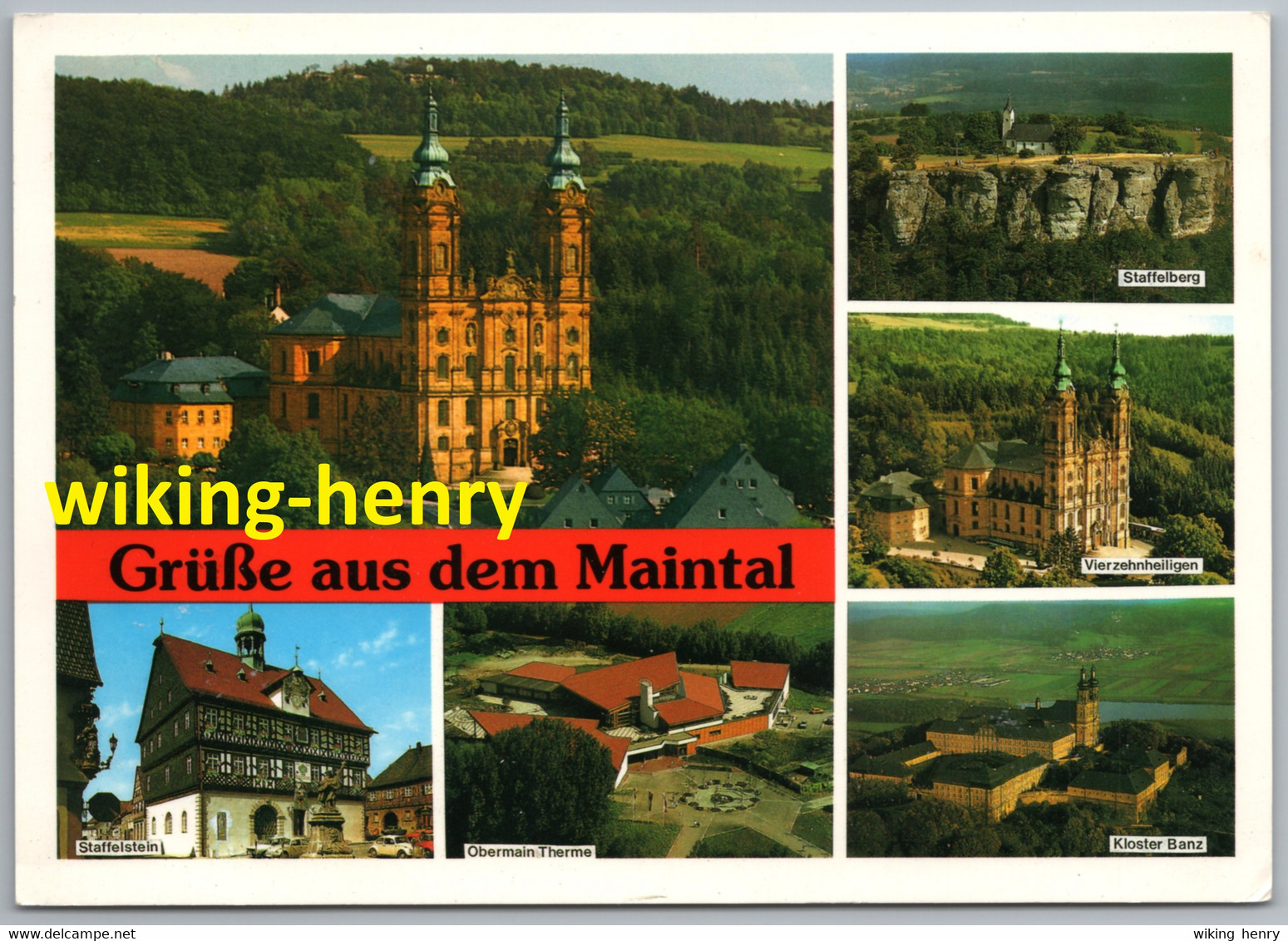 Maintal - Mehrbildkarte 12  Grüße Aus Dem Maintal Vierzehnheiligen Staffelstein Obermain Therme Kloster Banz Staffelberg - Maintal