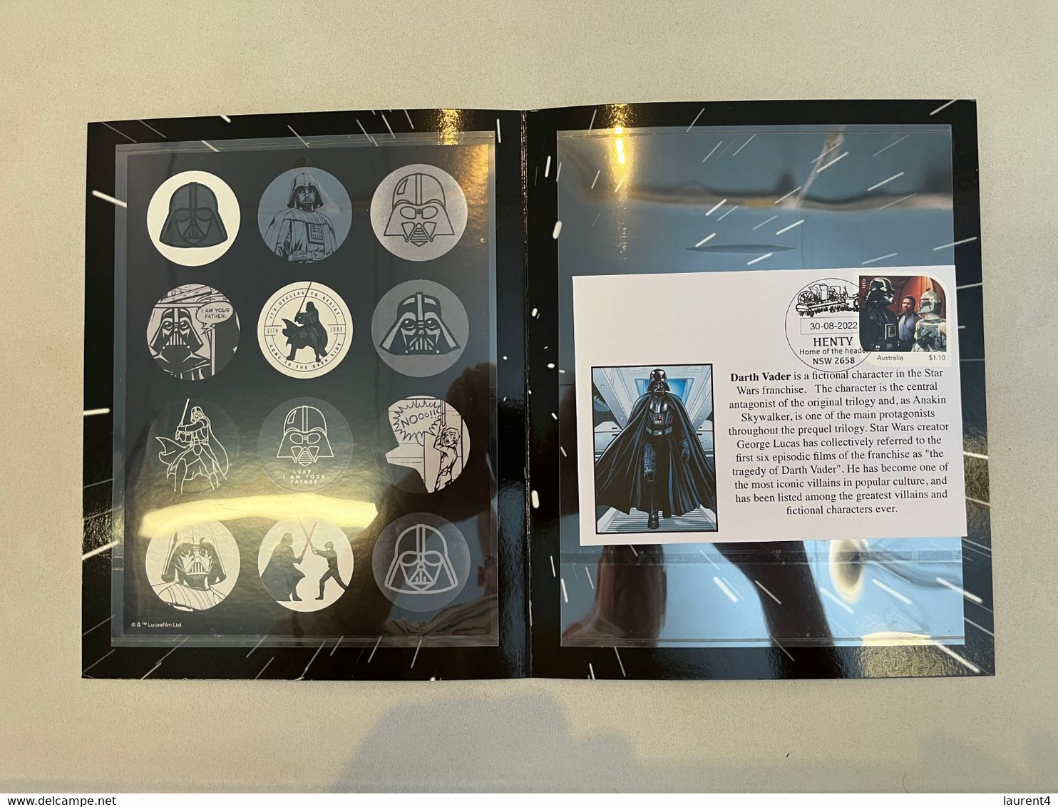 (folder 20-11-2022) Movie - Star Wars - Darth Vader (+ 1 Cove & 12 Stickers) - Presentation Packs