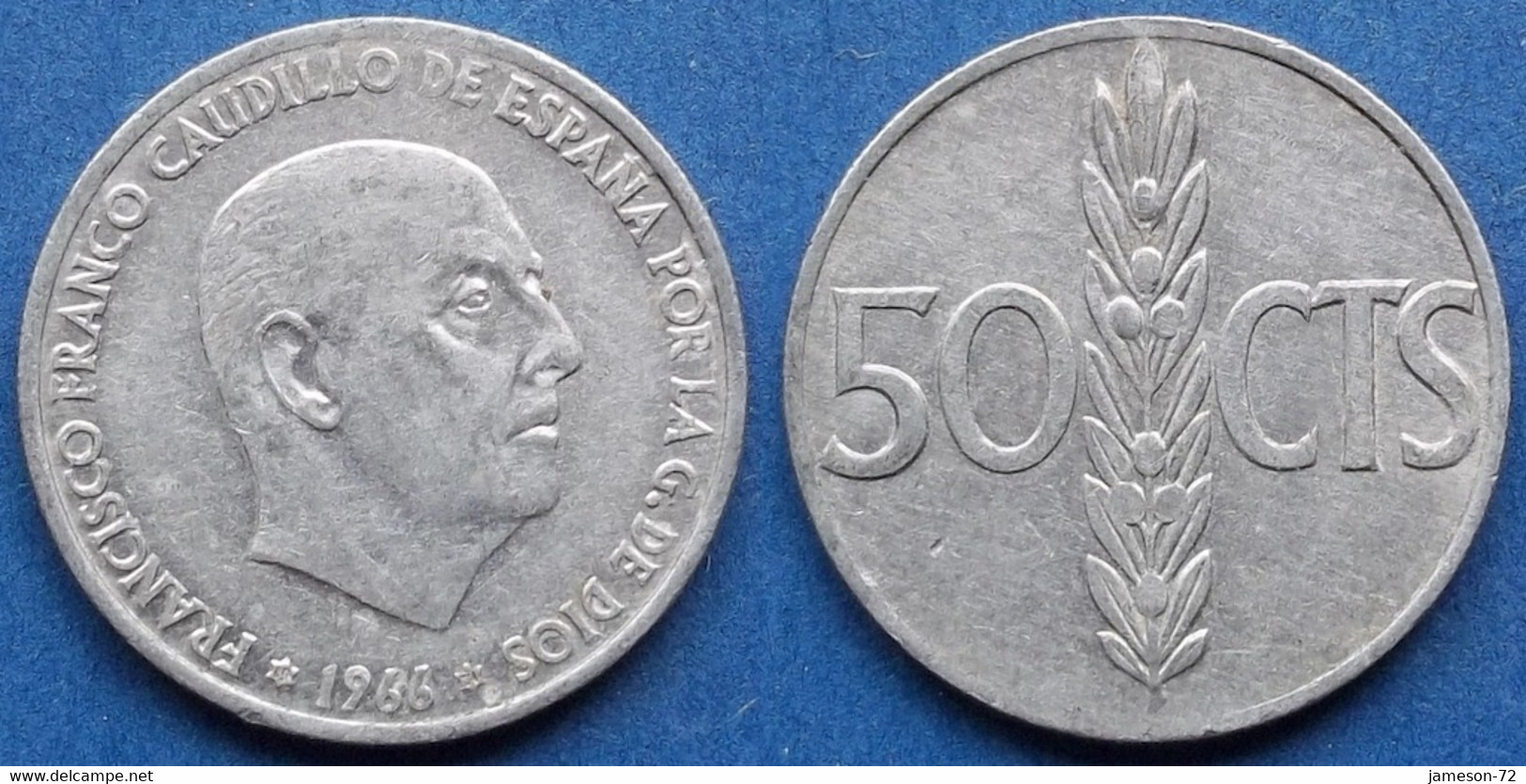 SPAIN - 50 Centimos 1966 *71 KM# 795 Francisco Franco (1936-1975) - Edelweiss Coins - 50 Centiem