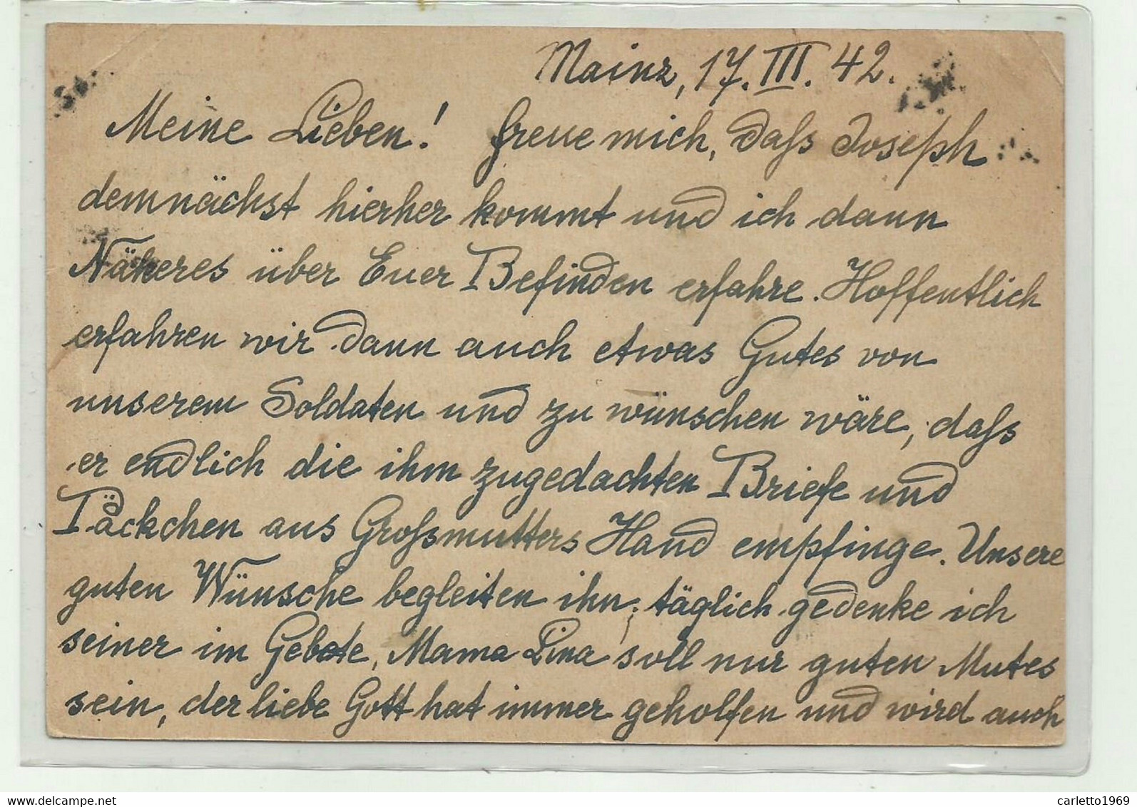 FELDPOST MAINZ  1942 - Lettres & Documents