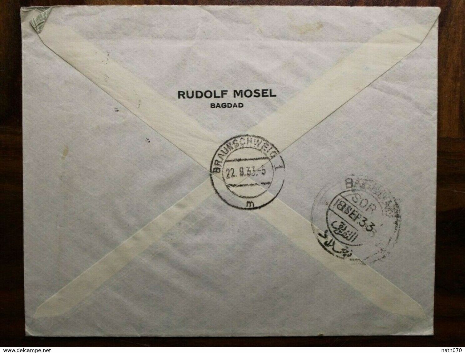 1933 Iraq Air Mail Cover Allemagne Irak Bagdad Mit Luftpost Par Avion Flugpost KLM Braunschweig - Iraq