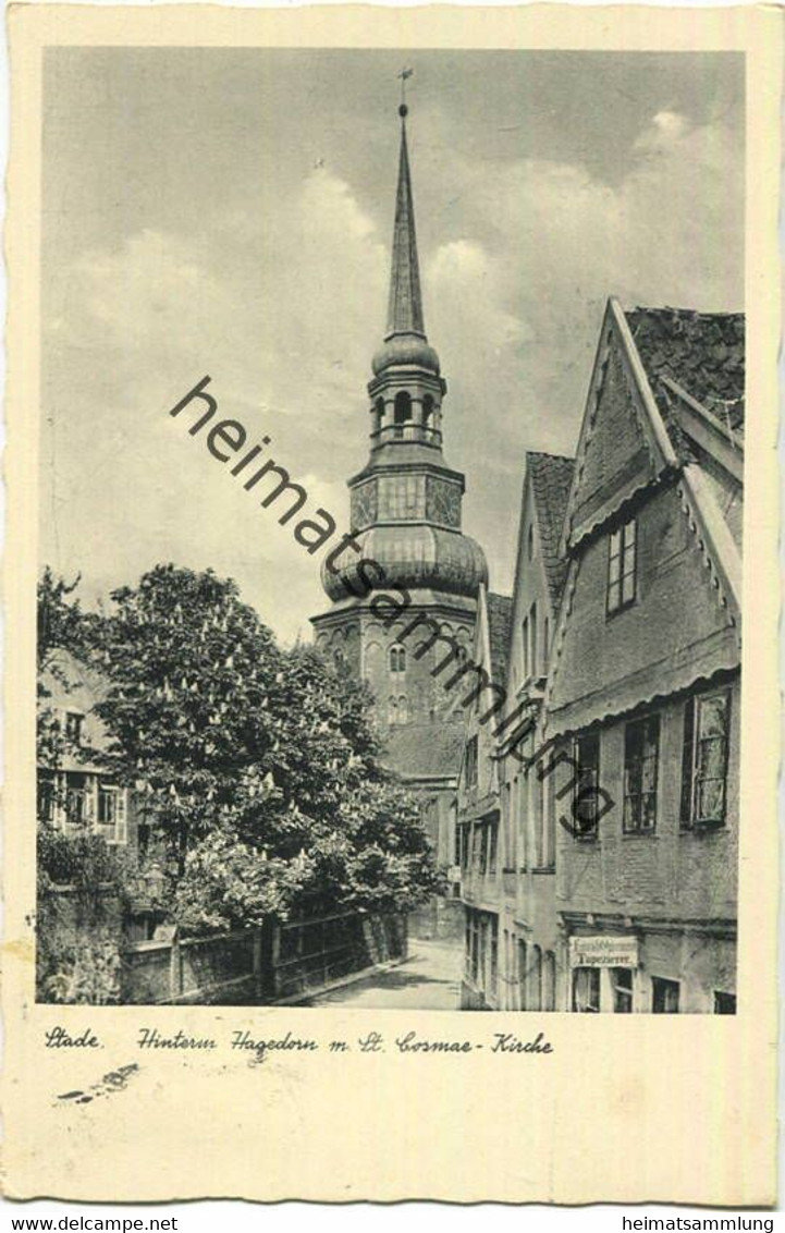 Stade - Hinterm Hagedorn Mit St. Cosmae-Kirche - Verlag Chr. Heinrich Waller Stade Gel. 1940 - Stade