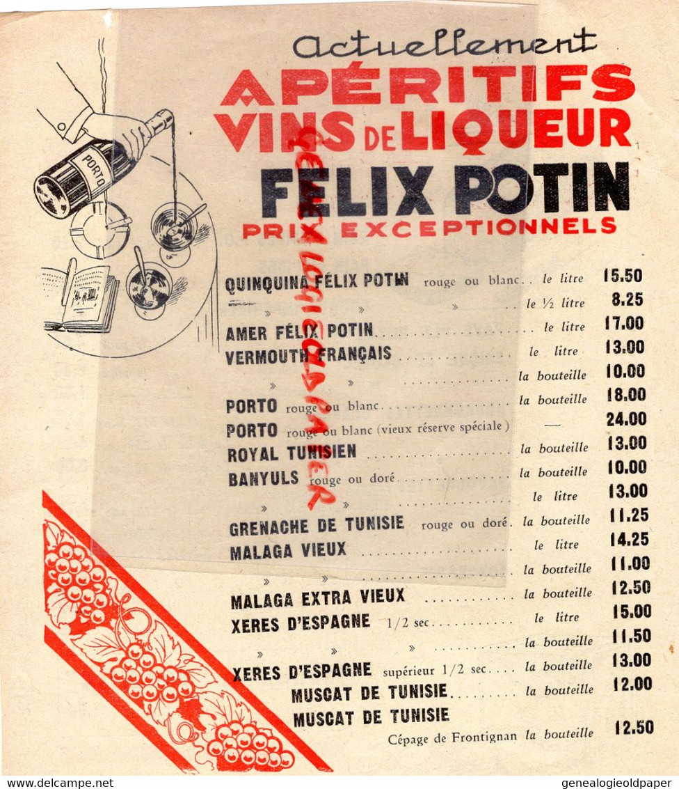 75-PARIS-PUBLICITE FELIX POTIN  PAINS D' EPICES-COUQUE -BRIQUE DE GLOZEL-NONNETTES-APICIUS BISCUITERIE GATEAUX-ANNEES 20 - Advertising