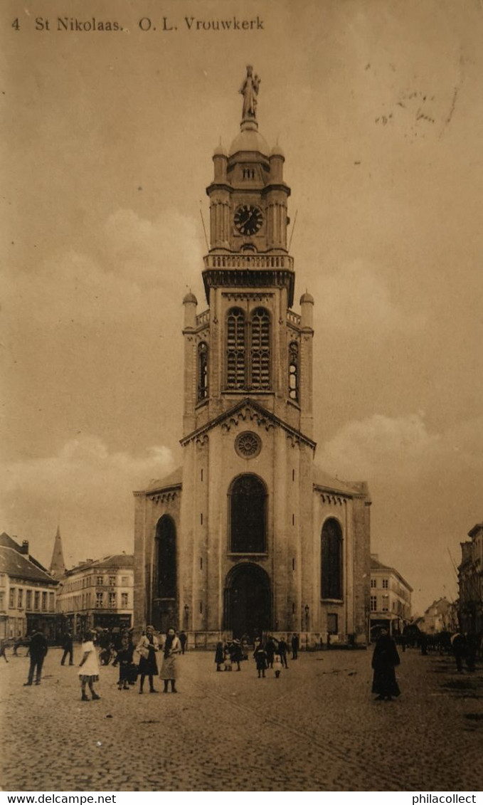 St. Nicolas (Sint Niklaas) O. L. Vrouw Kerk (veel Volk) 1913 - Sint-Niklaas