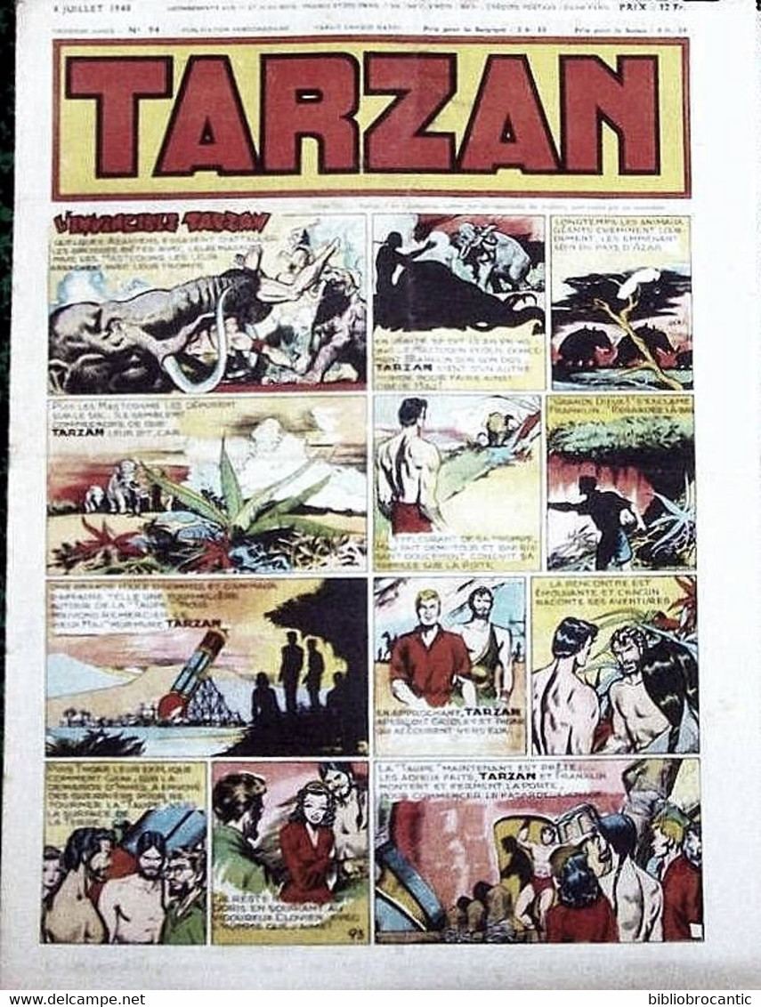 TARZAN - 1ére Série - N°94 Du 4 Juillet 1948 - L'INVINCIBLE TARZAN - Tarzan