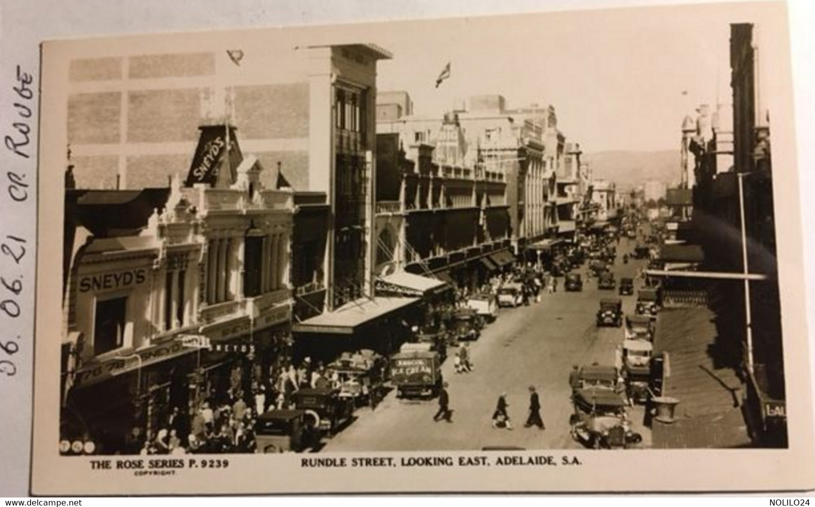 Australia - ADELAIDE (SA) Rundle Street, Looking East , Animée, Voitures, Enseig- Publicités Ice Cream Amscol, Sneyds. - Adelaide