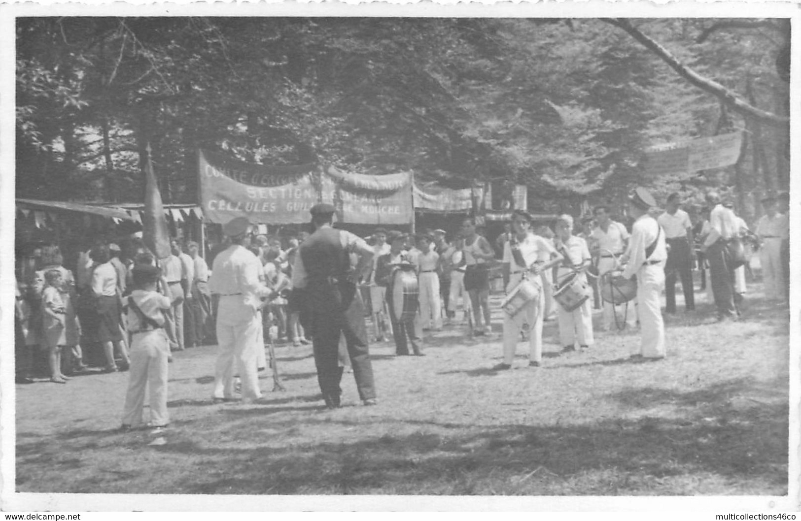 191122C - PHOTO 69 LYON 1947 Fête Au Parc De La Tête D'Or - Fanfare Musicien Tambour - Lyon 6