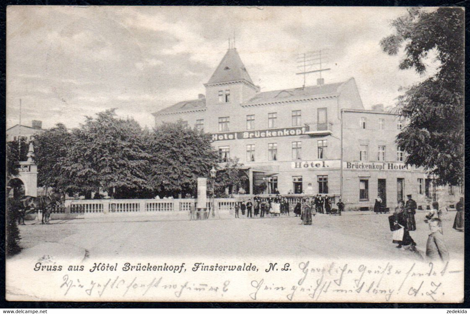 C5015 - Finsterwalde Hotel Brückenkopf Gruß Aus - Stempel Halle Erfolglos Ausgerufen - Finsterwalde