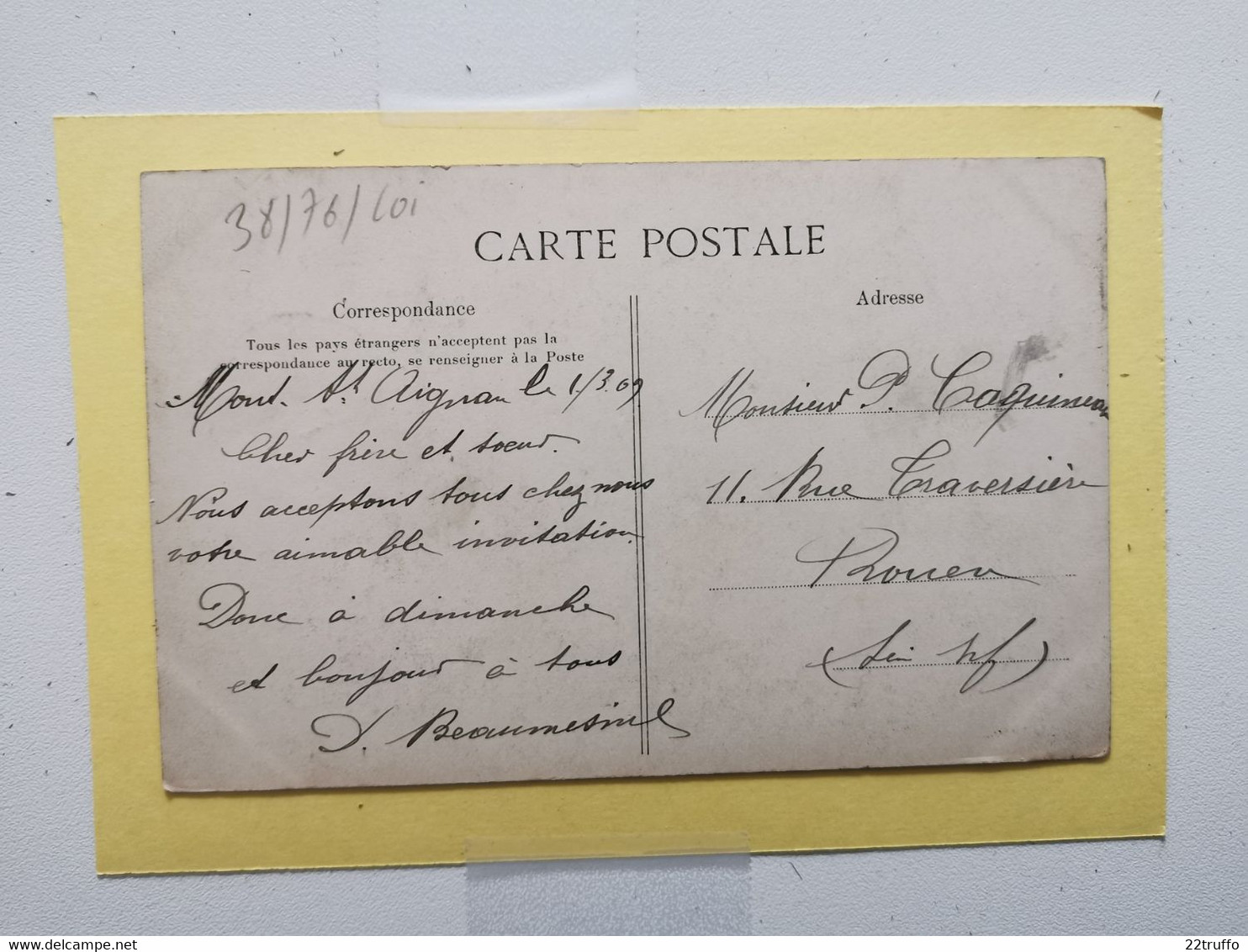 CPA-76-MONT SAINT AIGNAN-La Ferme BERTRAND Chemin Des Cottes--animée-- ? Habitants-recto Verso--N°76 - Mont Saint Aignan