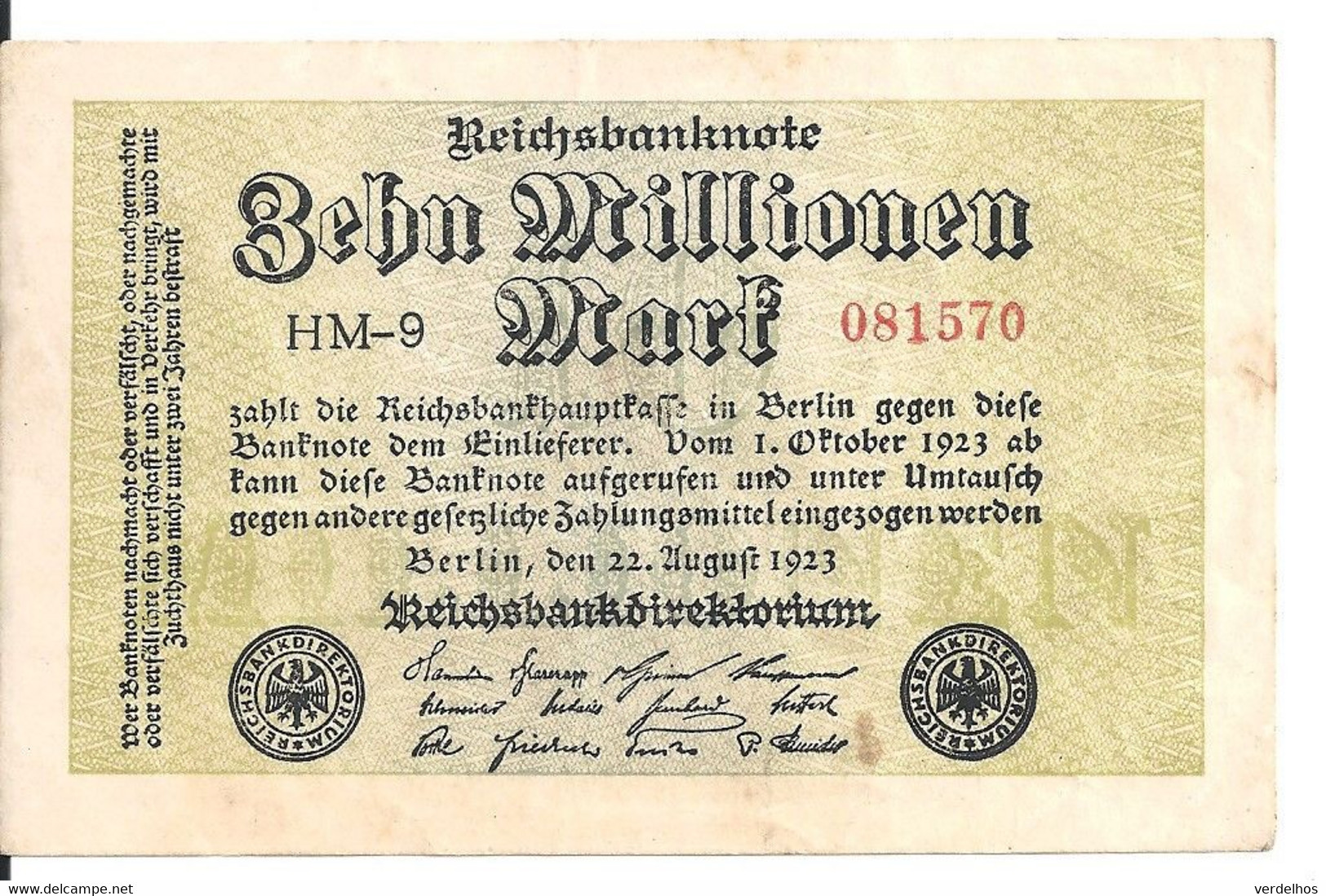 ALLEMAGNE 10 MLLIONEN MARK 1923 VF P 106 - 10 Mio. Mark