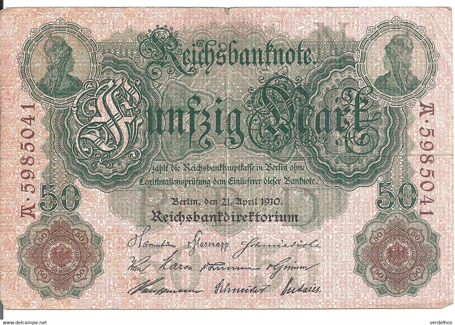 ALLEMAGNE 50 MARK 1910 VF P 41 - 50 Mark