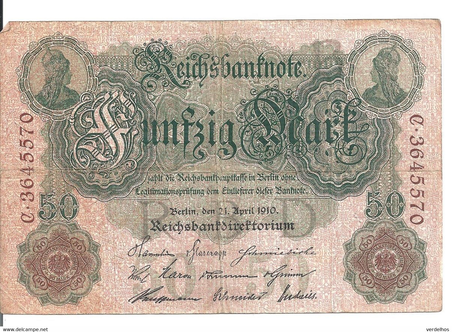 ALLEMAGNE 50 MARK 1910 VF P 41 - 50 Mark