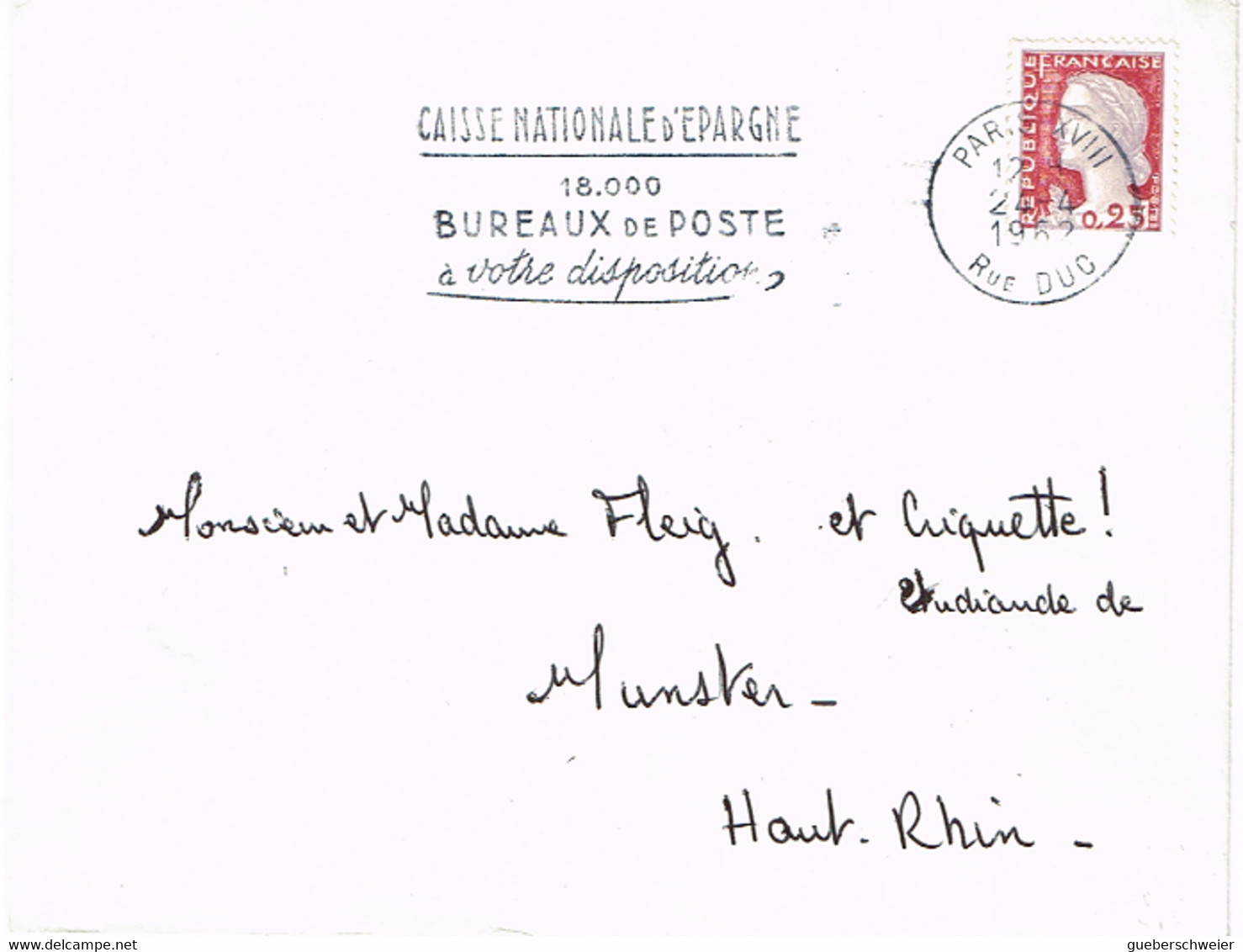 FR-L202 - FRANCE N° 1263 Carmin Et Gris-rose Sur Lettre Marianne De Decaris 1962 - Storia Postale
