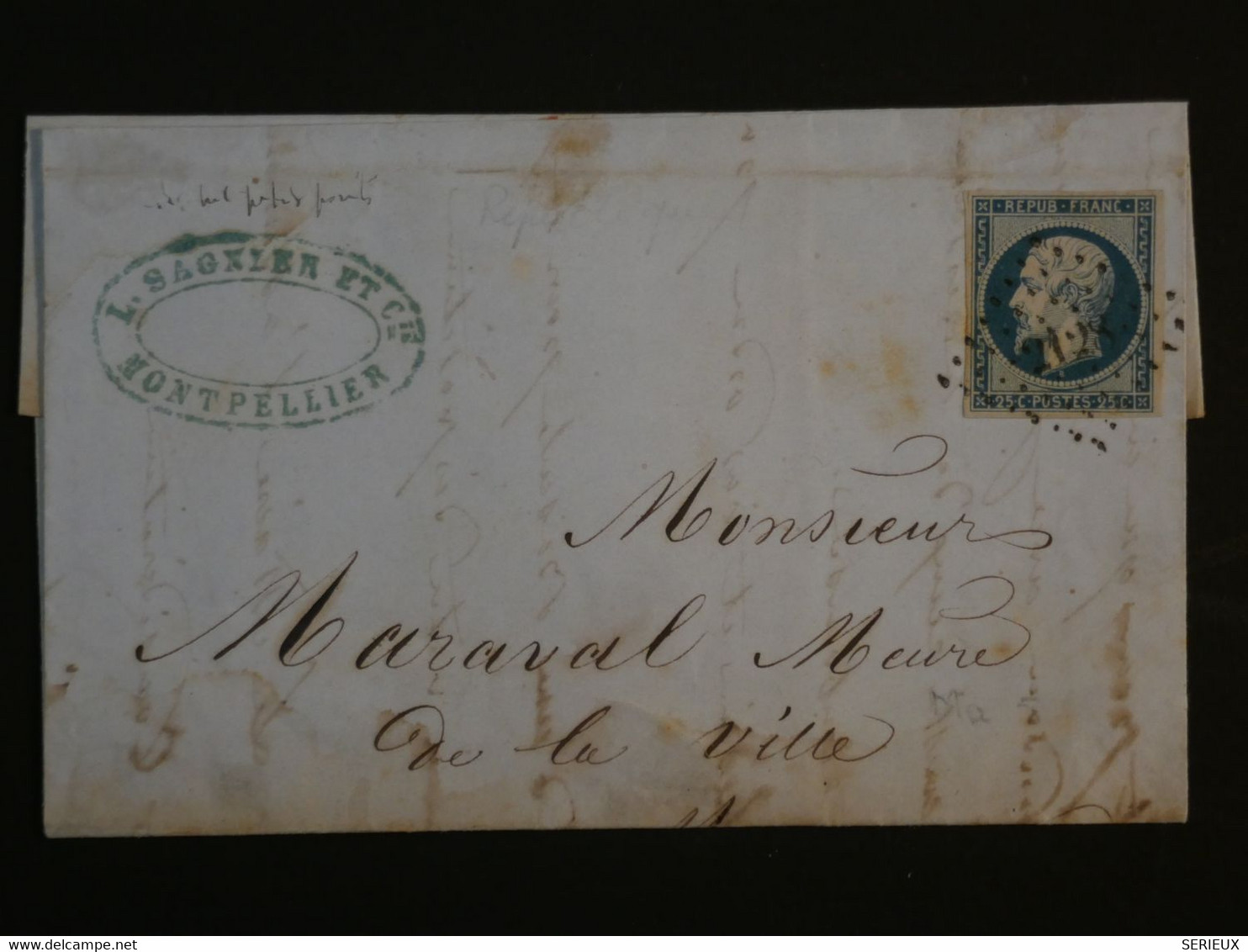 M 31  FRANCE  BELLE  LETTRE 1853  MONTPELLIER A  MAZAMET   +NAPOLEON 15C N°10  +  +AFFRANCH. - 1852 Louis-Napoleon