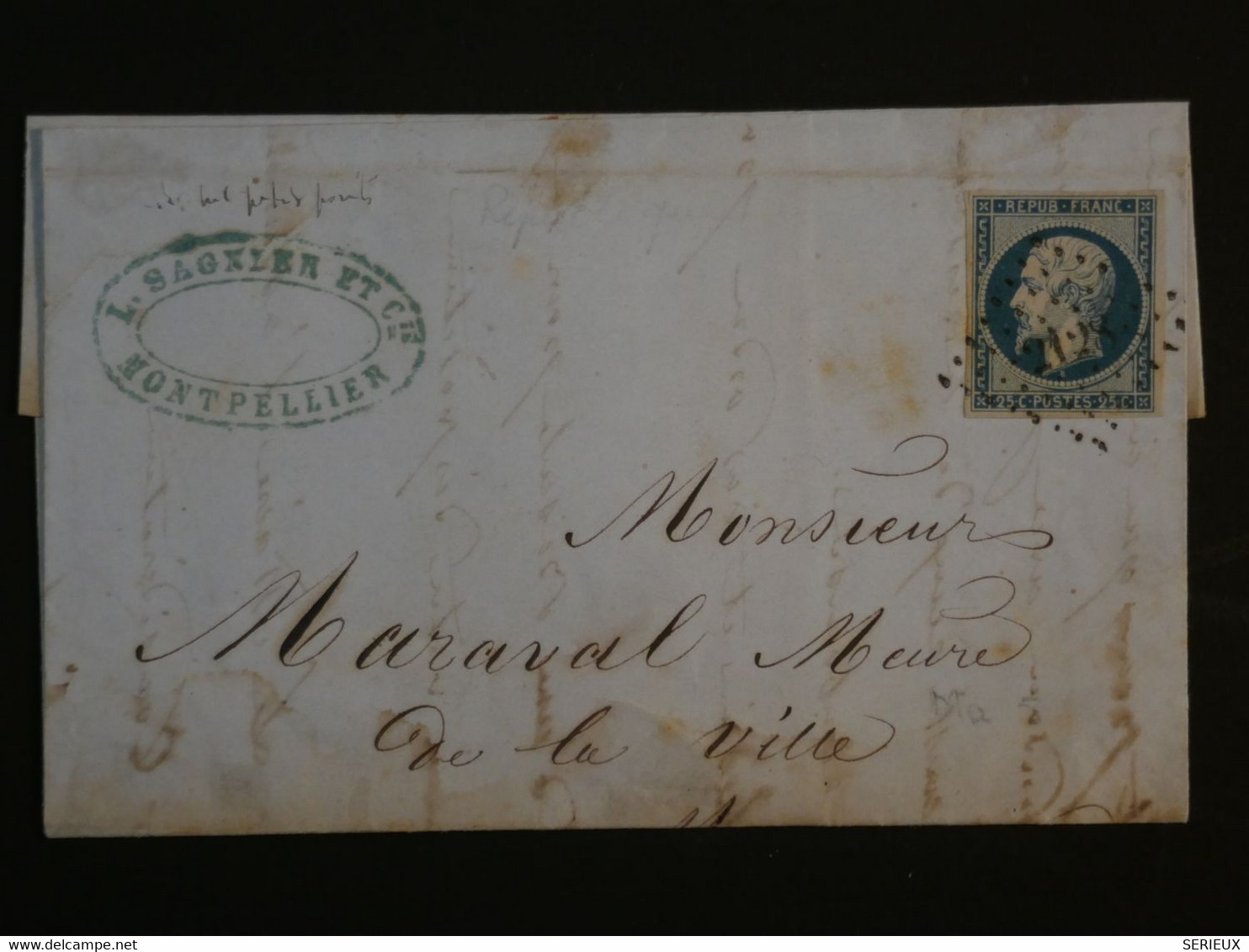 M 31  FRANCE  BELLE  LETTRE 1853  MONTPELLIER A  MAZAMET   +NAPOLEON 15C N°10  +  +AFFRANCH. - 1852 Louis-Napoléon