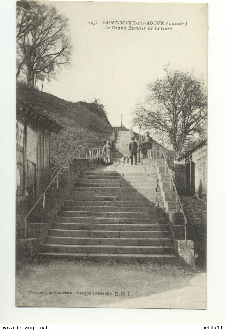 40/CPA A - Saint Sever Sur Adour - Le Grand Escalier De La GAre - Saint Sever