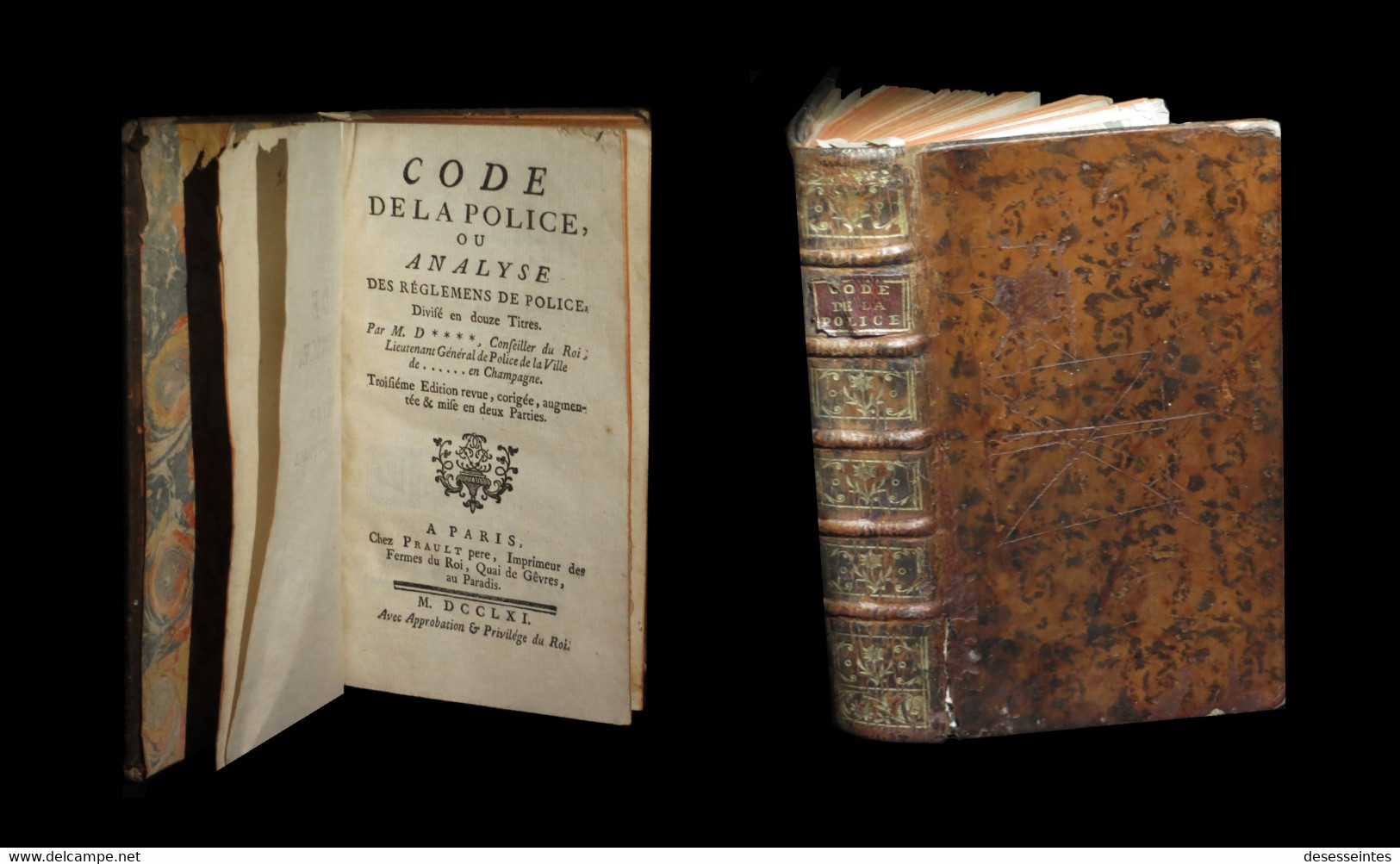 [DROIT GENDARMERIE] DUCHESNE - Code De La Police. 1761. - 1701-1800