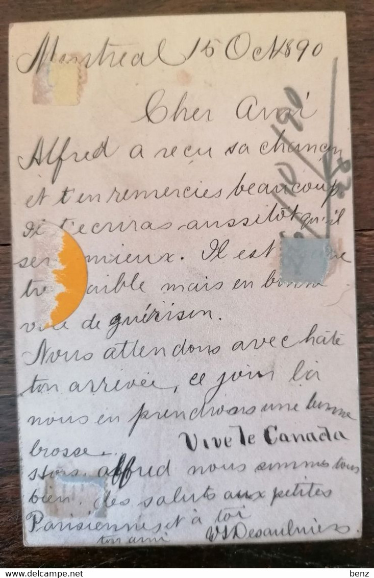 CANADA ENTIER POSTAL STATIONERY REINE VICTORIA MONTREAL 1890 POUR PARIS TB - Briefe U. Dokumente