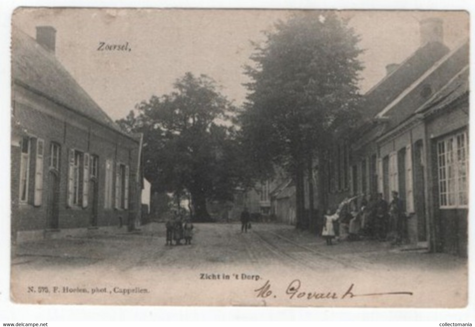 1 Oude Postkaart Zoersel  Zicht In Het Dorp  1905  Uitgever Hoelen  N°575 - Zörsel