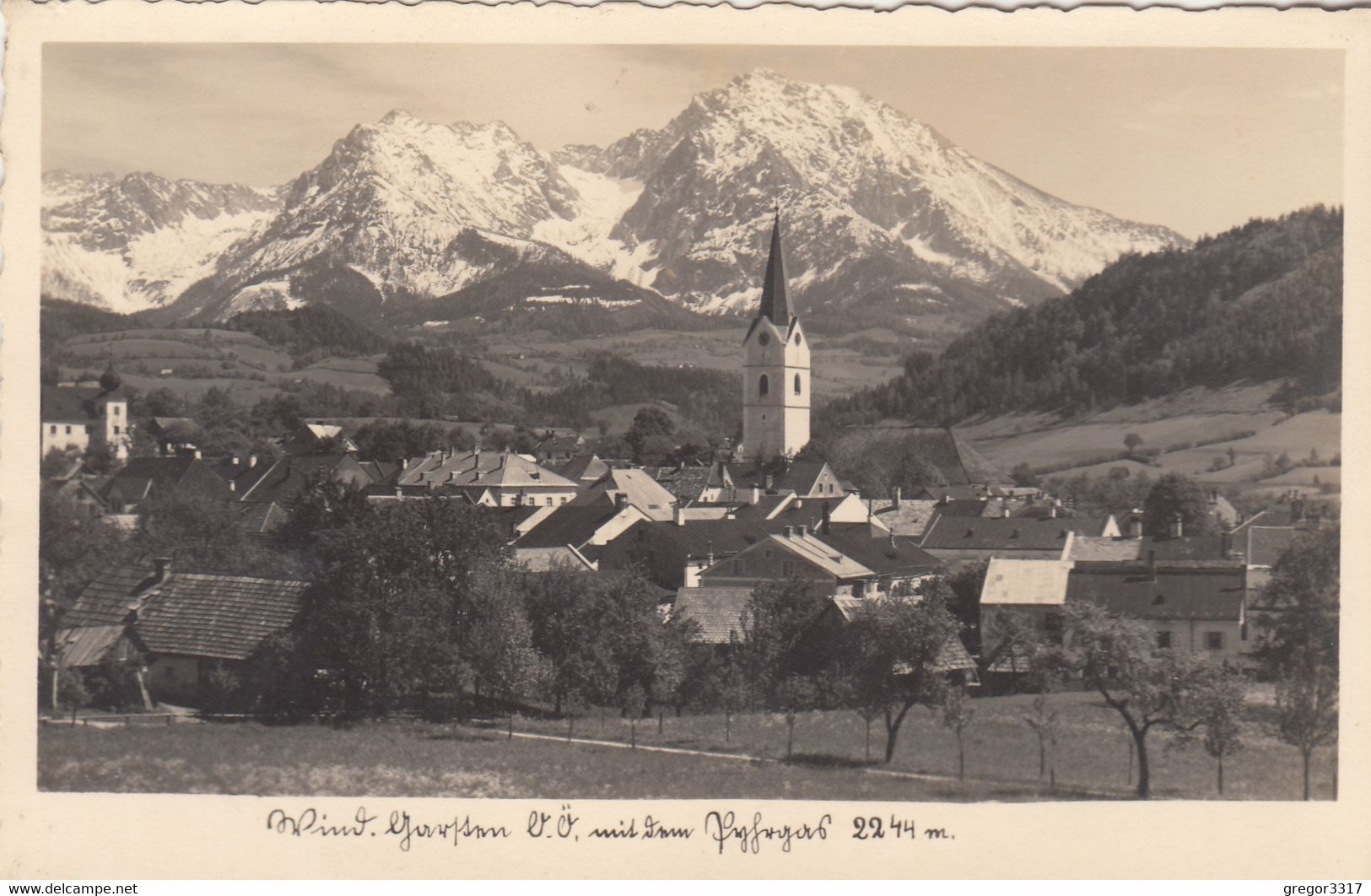 C234) WINDISCHGARTEN - OÖ - Bäume Häuser Kirche Mit Pyhrgas ALT 1936 - Windischgarsten