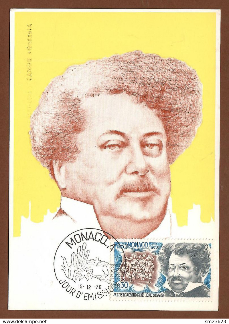 Monaco 1970  Mi.Nr. 989 , Alexandre Dumas Pére - Maximum Card - Monaco 15-12-1970 - Ecrivains