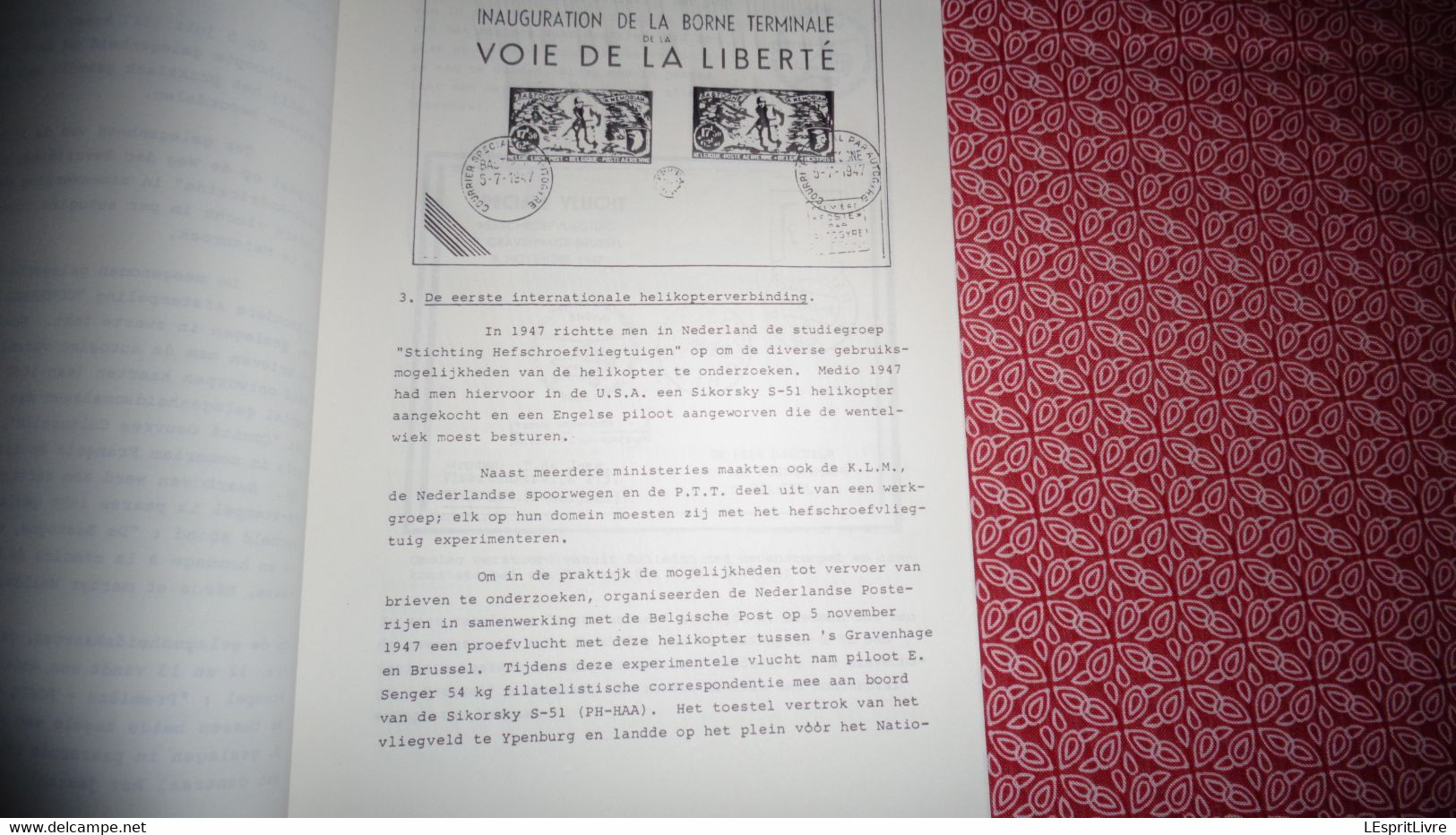 HET ONNSTAAN VAN DE BELGISCHE HELIKOPTER POSTDIENST Marcophilie Aérophilatélie Hélicoptère BELL SABENA Luchtpost
