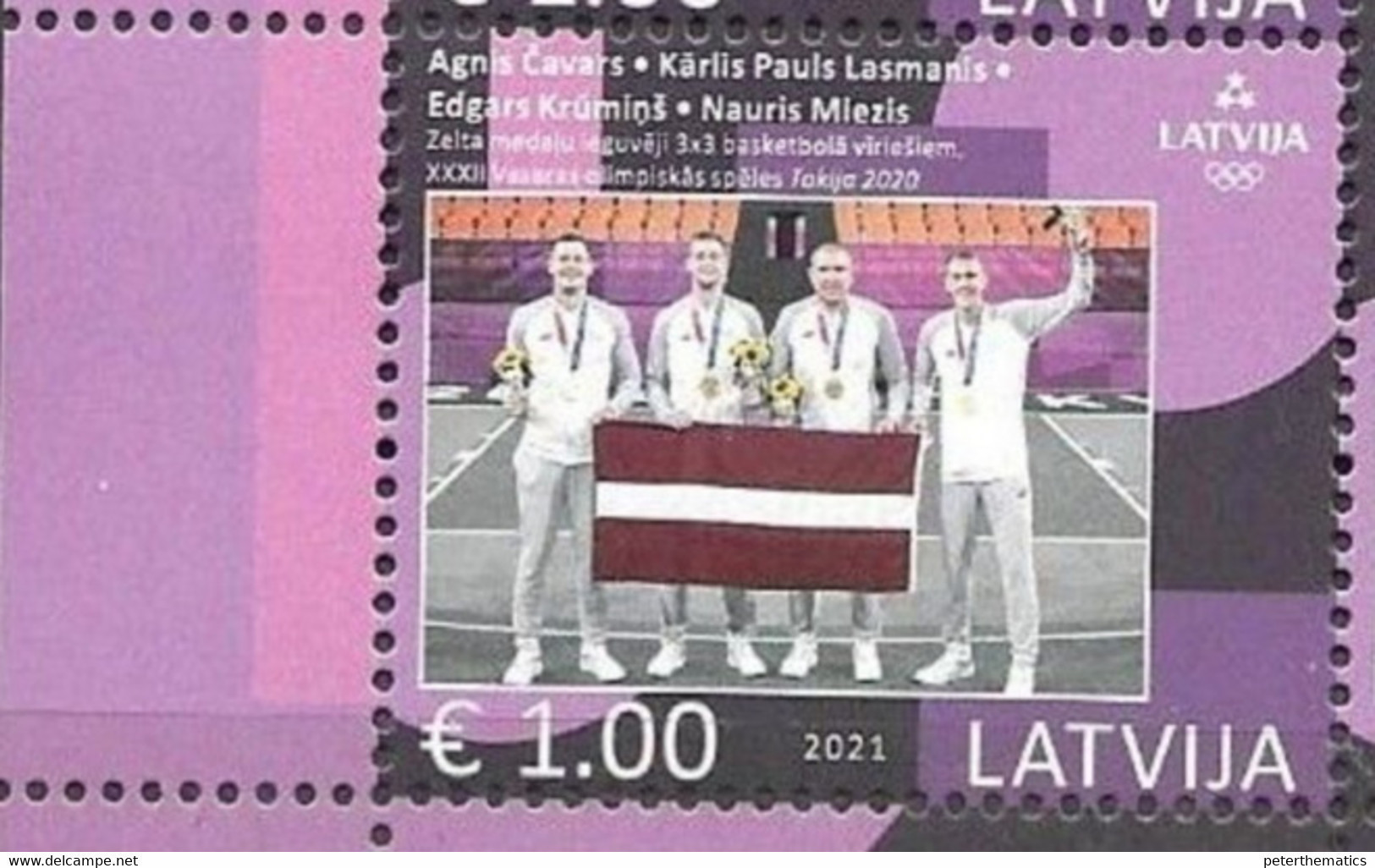 LATVIA, 2021, MNH, TOKYO OLYMPICS, LATVIAN GOLD MEDALLISTS OF THE TOKYO OLYMPICS, 1v - Summer 2020: Tokyo