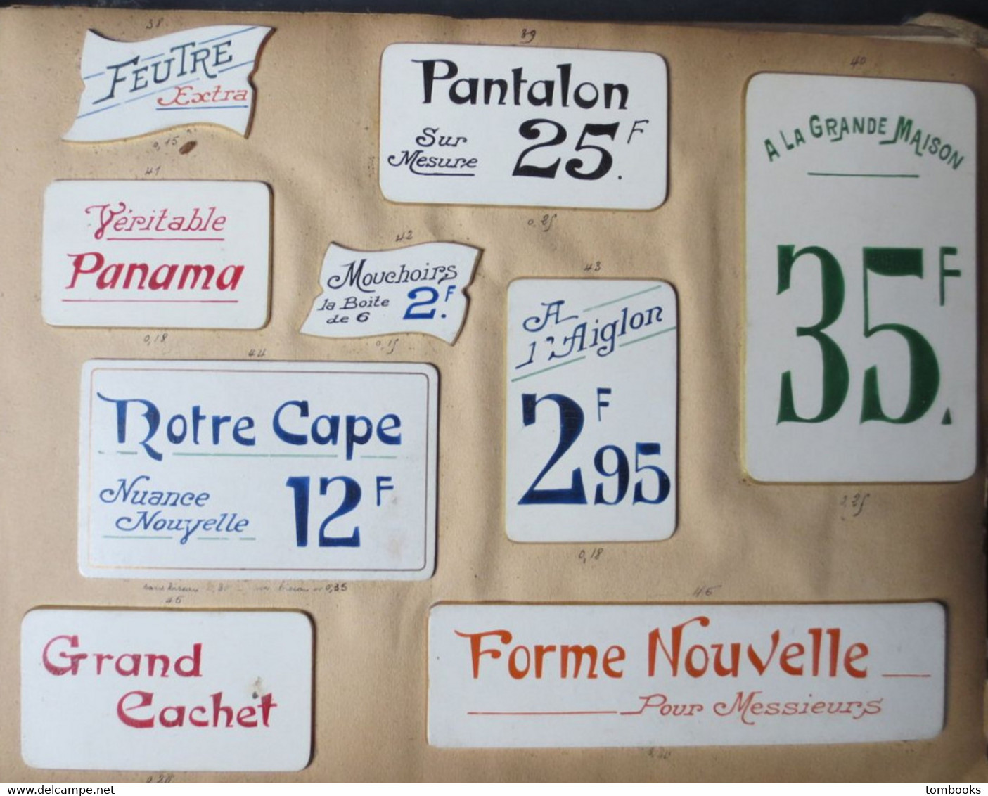 Le Havre - Catalogue - Spécimens d'étiquettes pour étalages - ( peintes à la main ) début XX e - très rare -