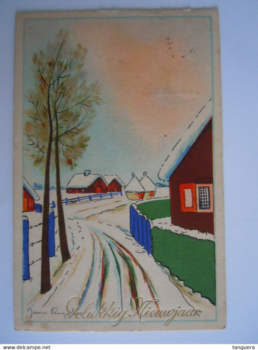 Illustrateur James Pennyless Nieuwjaar Sneeuwlandschap Nouvel An Paysage D'hiver Edit AFF 1103 Antw. 1948 - Pennyless, James