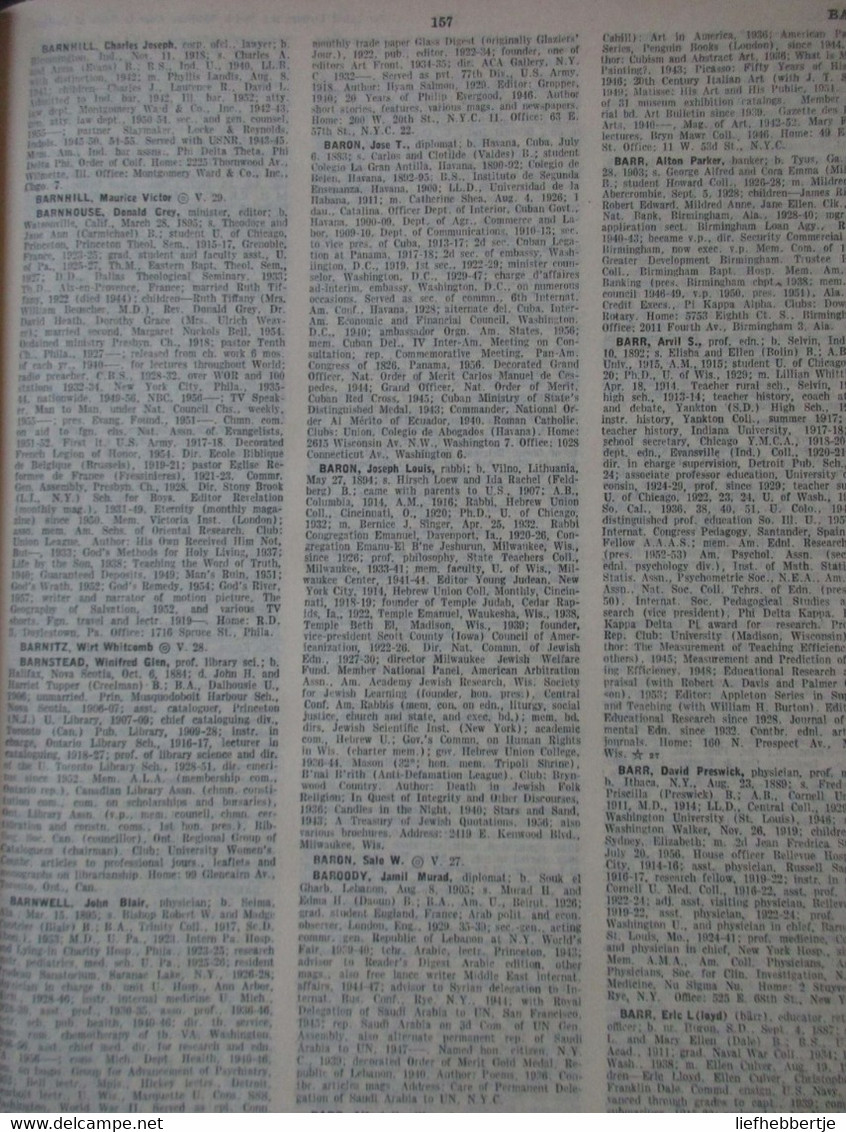 Who's Who In America - A Biographical Dictionary Of Notable Living Men And Women - 1958-1959 - Genealogy Genealogie - Estados Unidos