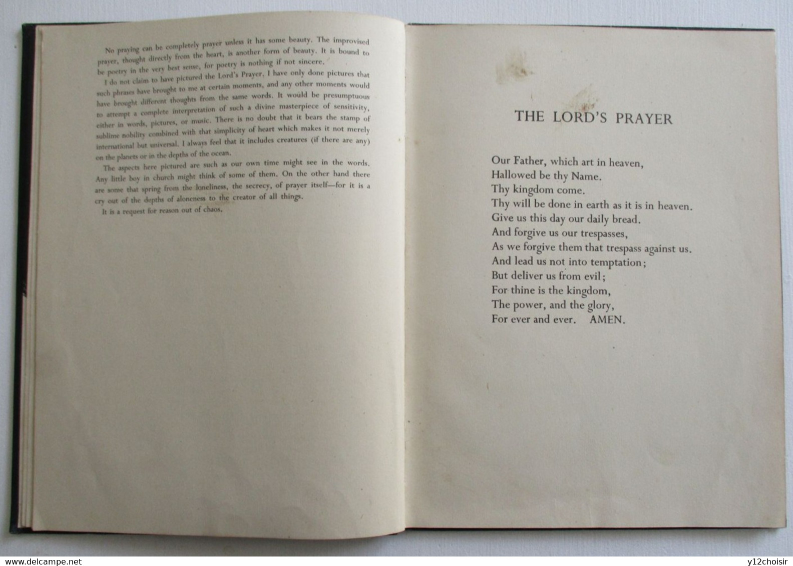 LIVRE 1946 THE LORD'S PRAYER IN BLACK AND WHITE JONATHAN CAPE THIRTY BEDFORD LONDON LONDRES DESSINS ARTHUR WRAGG