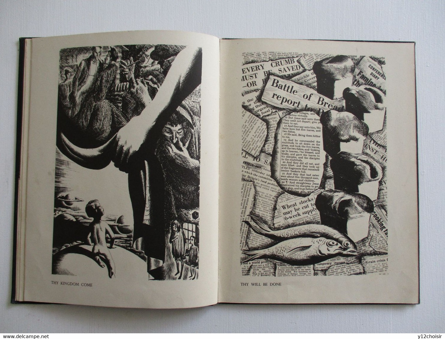 LIVRE 1946 THE LORD'S PRAYER IN BLACK AND WHITE JONATHAN CAPE THIRTY BEDFORD LONDON LONDRES DESSINS ARTHUR WRAGG