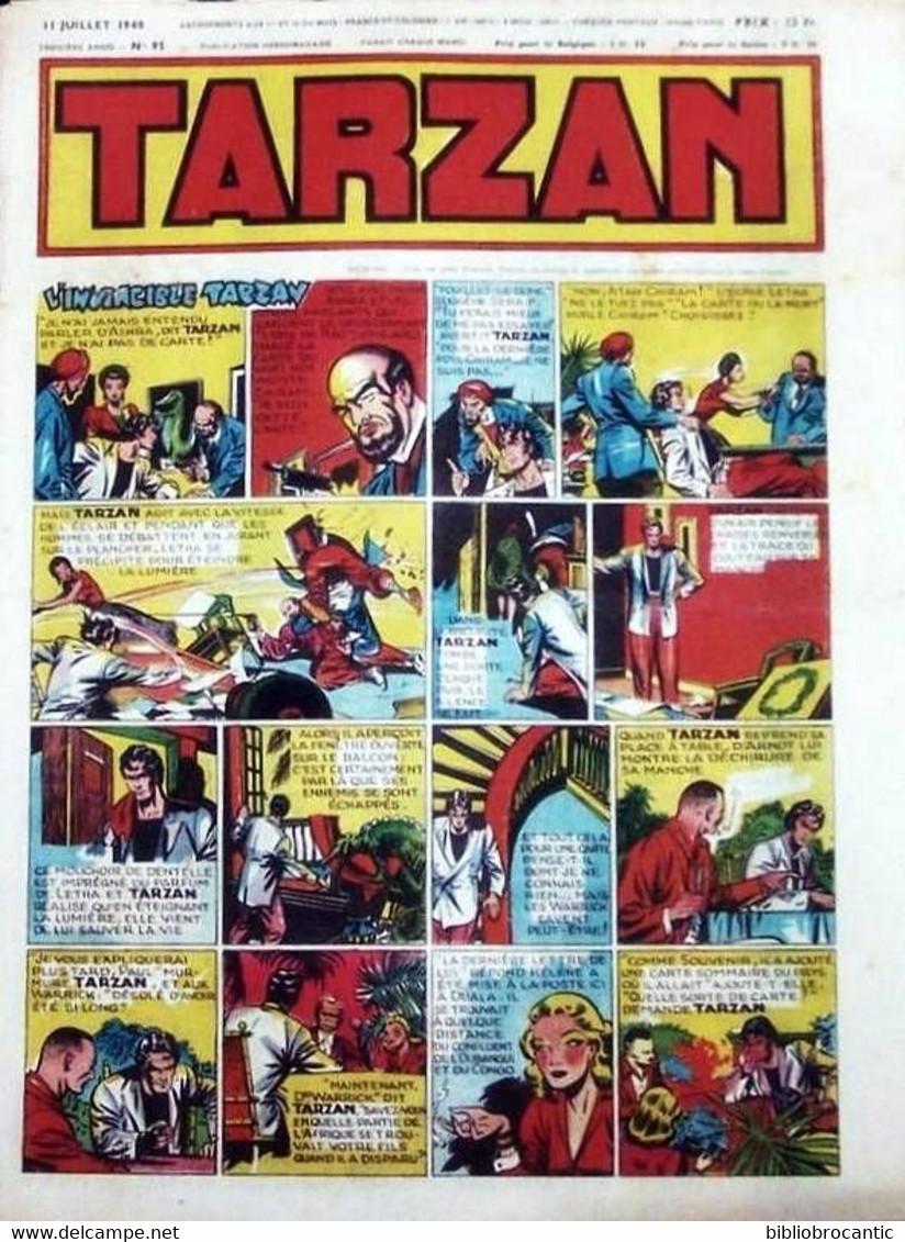 TARZAN - 1ére Série - N°95 Du 11 Juillet 1948 < L'INVINCIBLE TARZAN - Tarzan