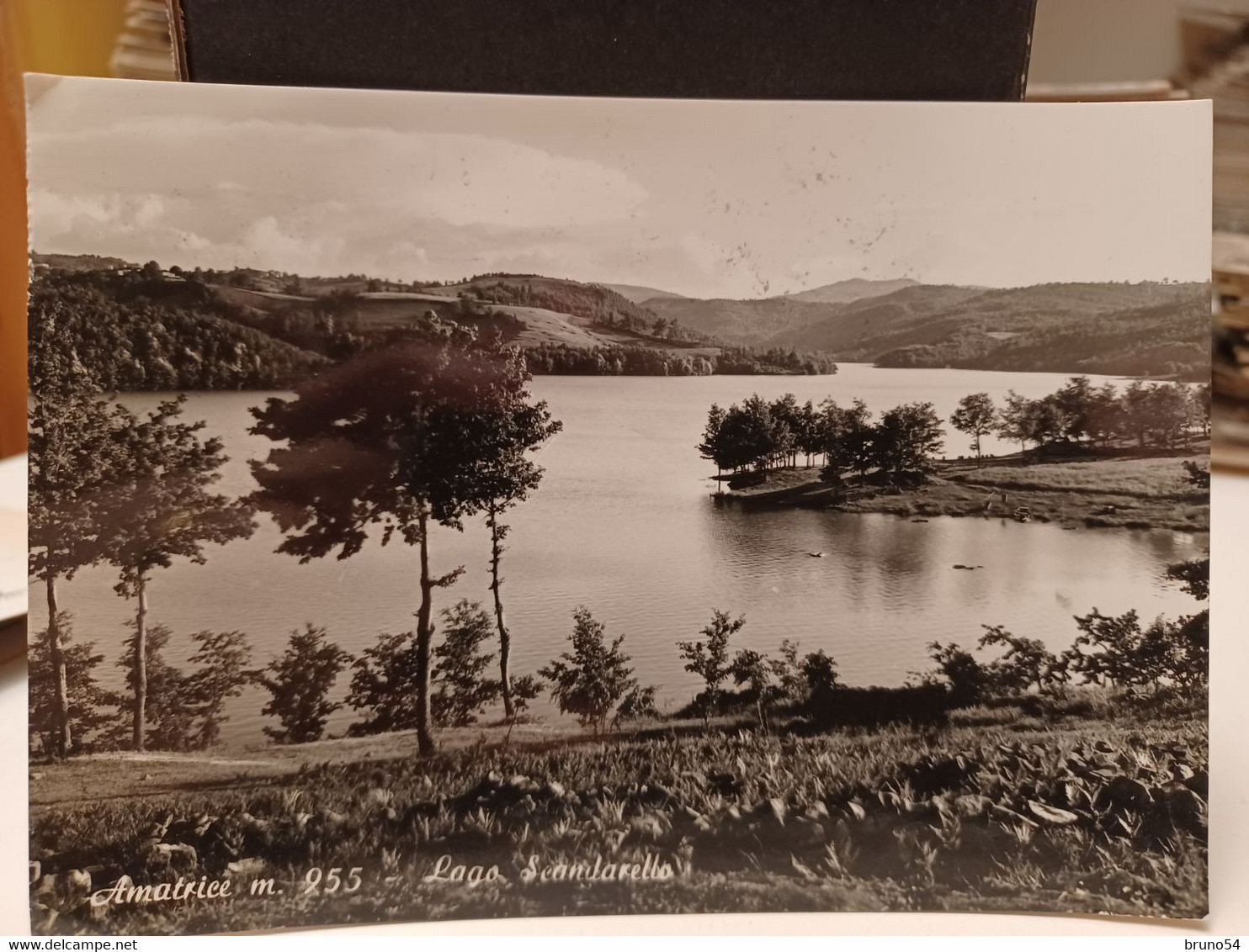 2 Cartoline Amatrice Provincia Rieti, Lago Scandarello, Vista Dell'Istituto Maschile Anni 50 - Rieti