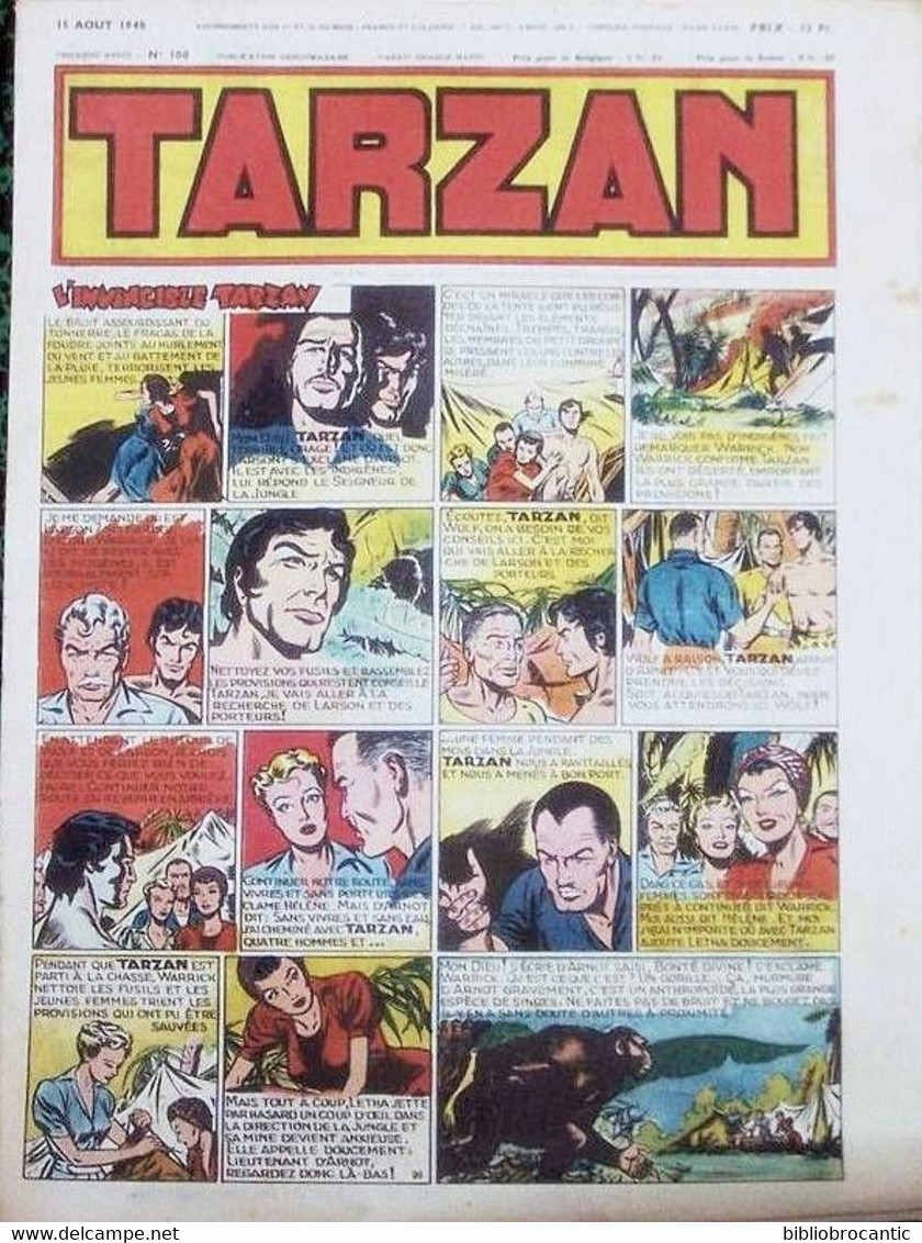 TARZAN - 1ére Série - N°100 Du 8 Août 1948 < L'INVINCIBLE TARZAN - Tarzan