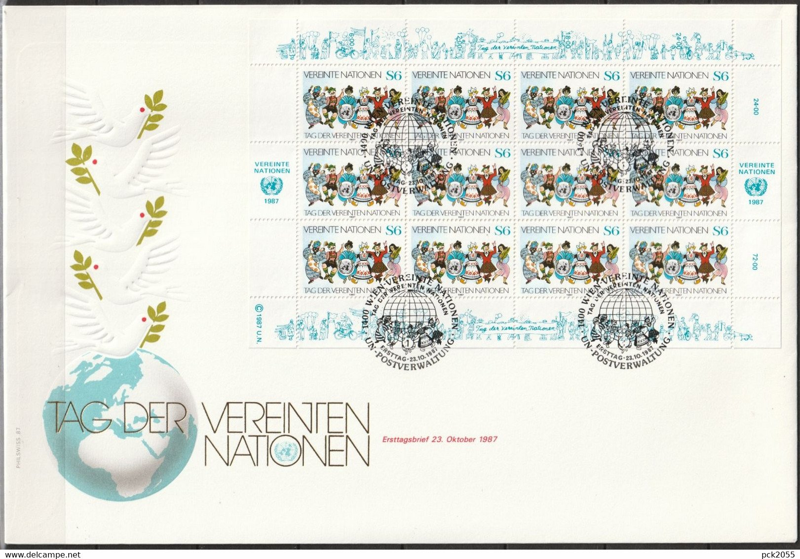 UNO Wien 1987 FDC Mi-Nr.75 - 76 Bogensatz Tag Der Vereinten Nationen ( Dg 327)  Günstige Versandkosten - FDC