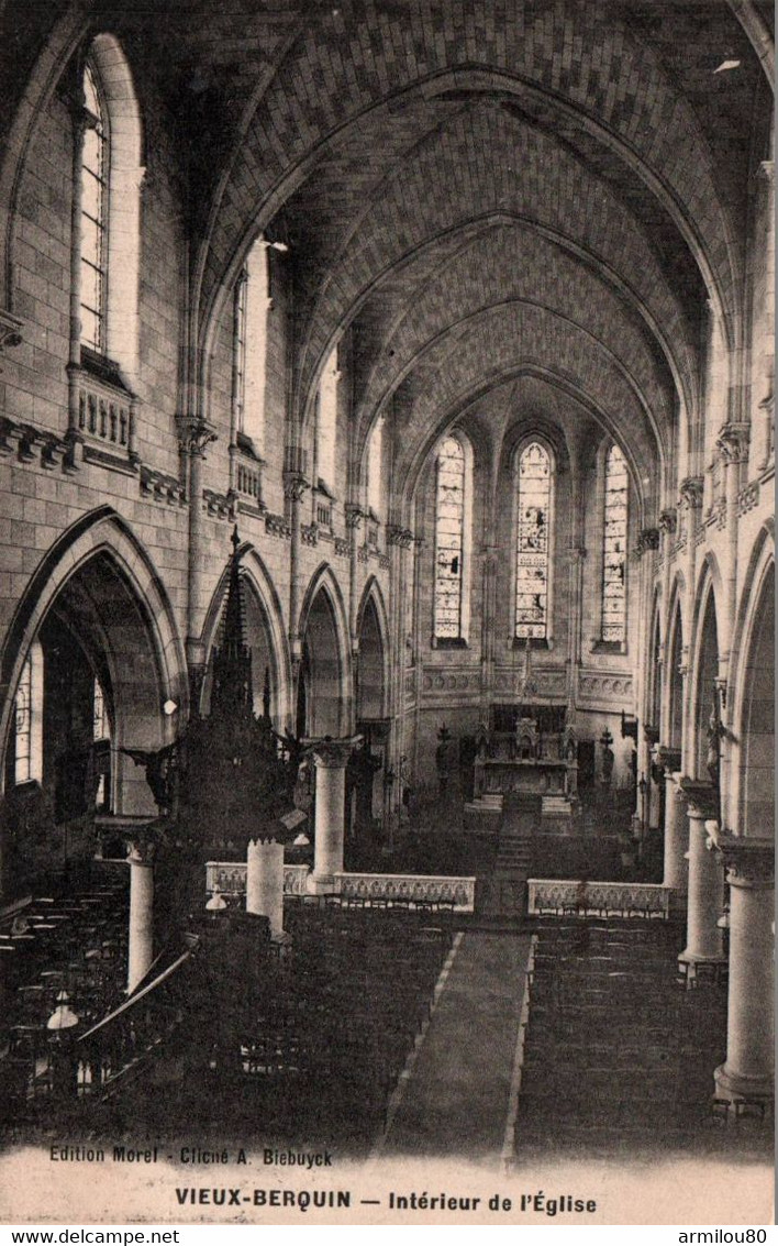 N°8 C3  VIEUX BERQUIN INTERIEUR DE L EGLISE - Vieux Conde