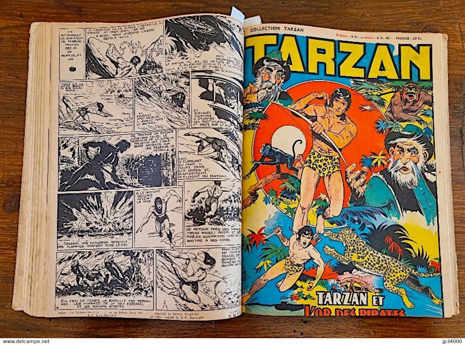 TARZAN Recueil n°9 contenant les n°89 à 98 (Collection s1  publiée en 1951 ) BE