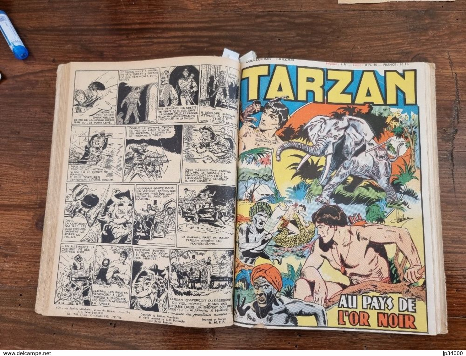 TARZAN Recueil n°9 contenant les n°89 à 98 (Collection s1  publiée en 1951 ) BE