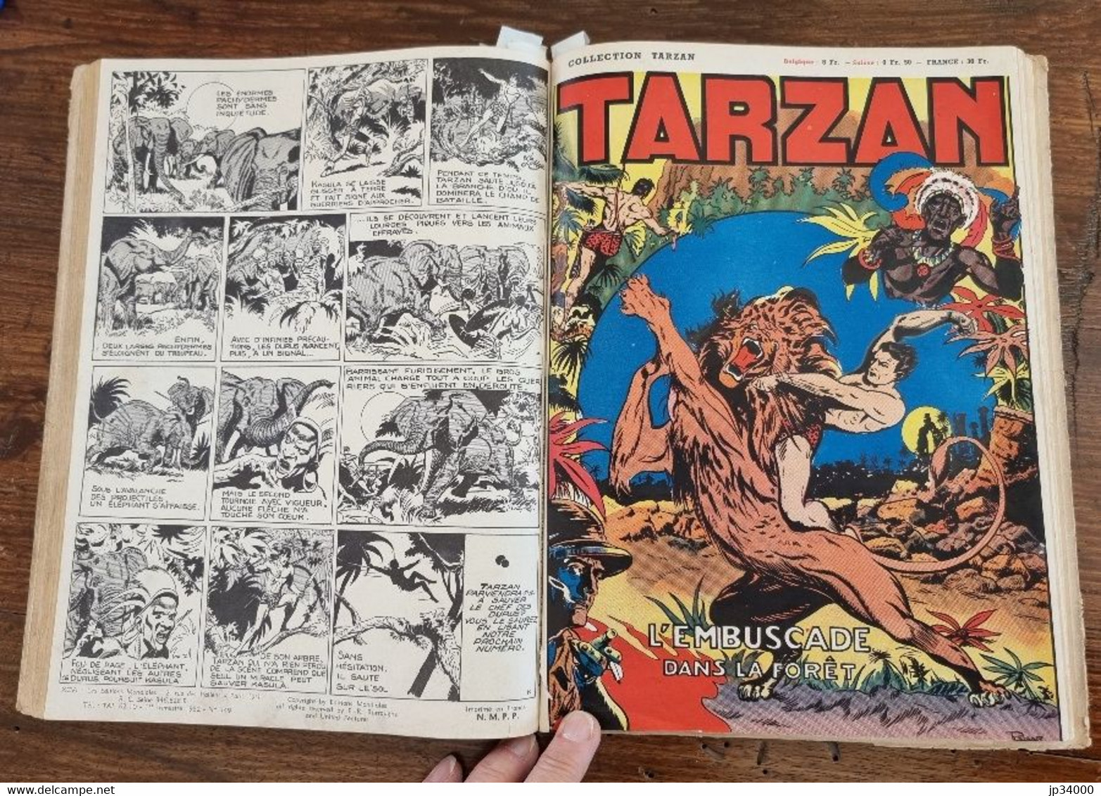 TARZAN Recueil n°9 contenant les n°89 à 98 (Collection s1  publiée en 1951 ) BE