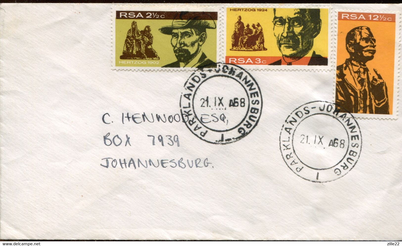 RSA - Republik Südafrika - FDC Addressed Or Special Cover Or Card - Mi# 375-7 - Civil War General Monument - Briefe U. Dokumente