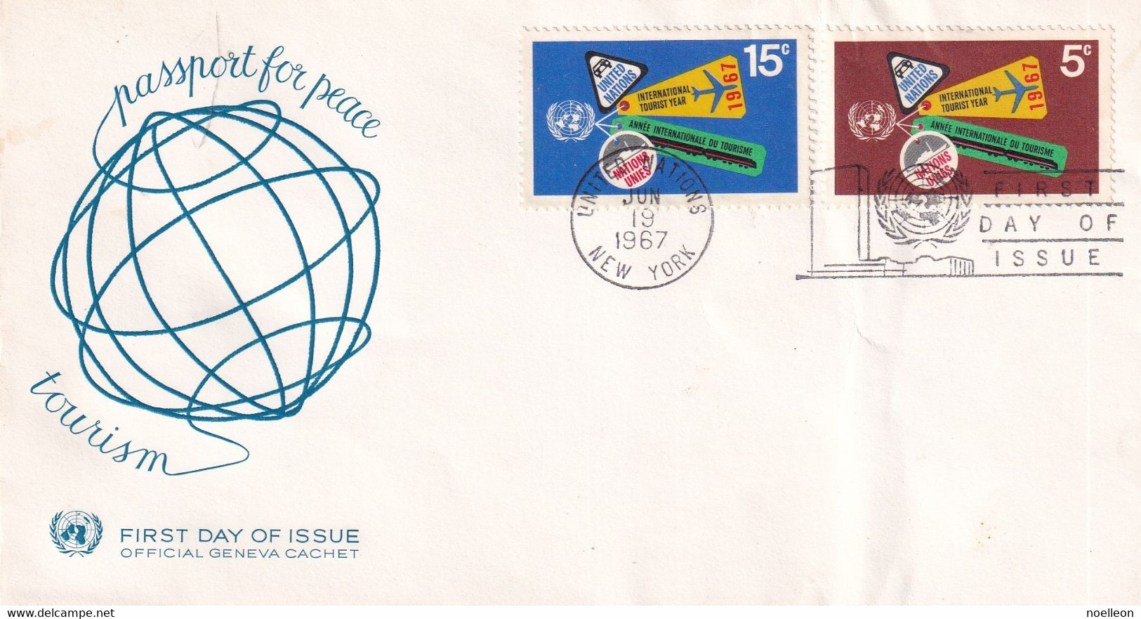 Nations Unies - Passport For Peace - Tourism 19 06 1967 - Lettres & Documents