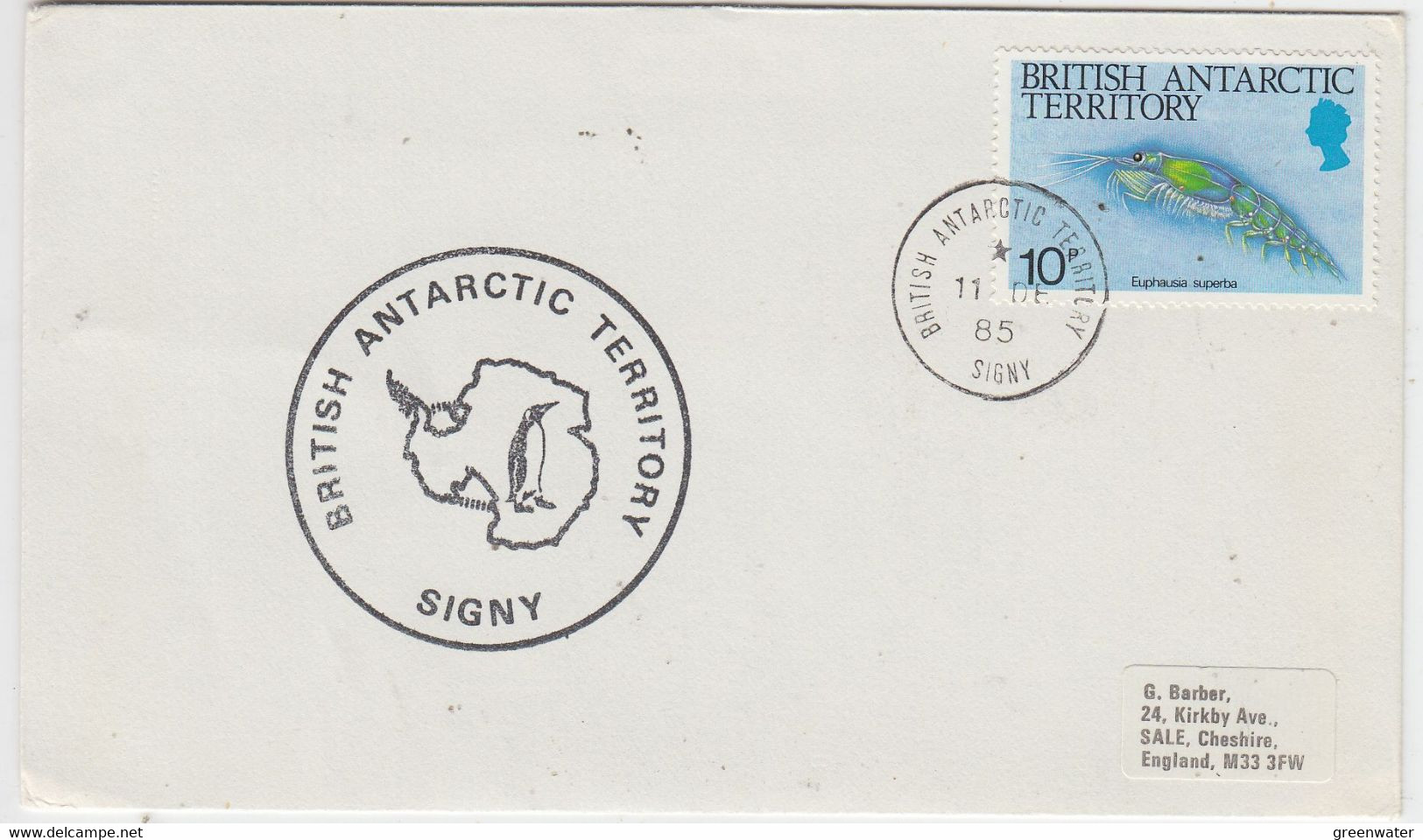 British Antarctic Territory (BAT) Cover  Ca BAT Signy 11 DE 1985 (TB196A) - Briefe U. Dokumente