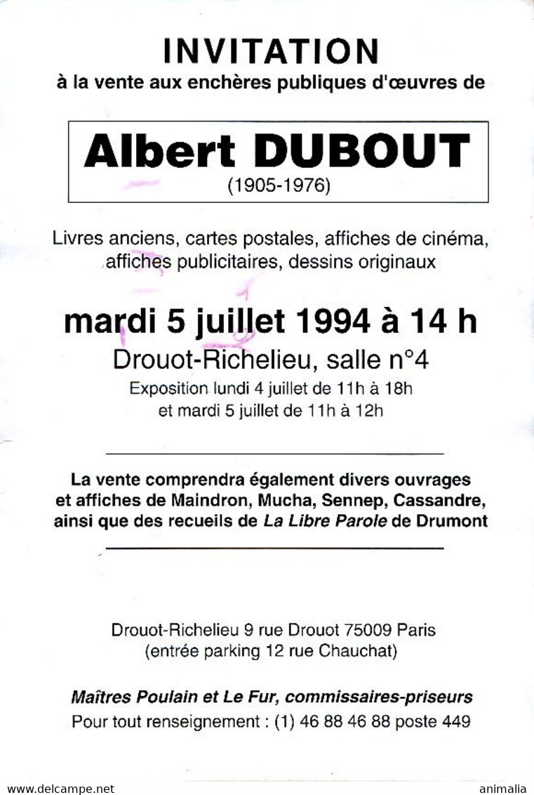 Humour Dubout Ski Nautique Snob III Grosse Femme Vente Enchère Albert Dubout Drouot 1994 - Ski Nautique