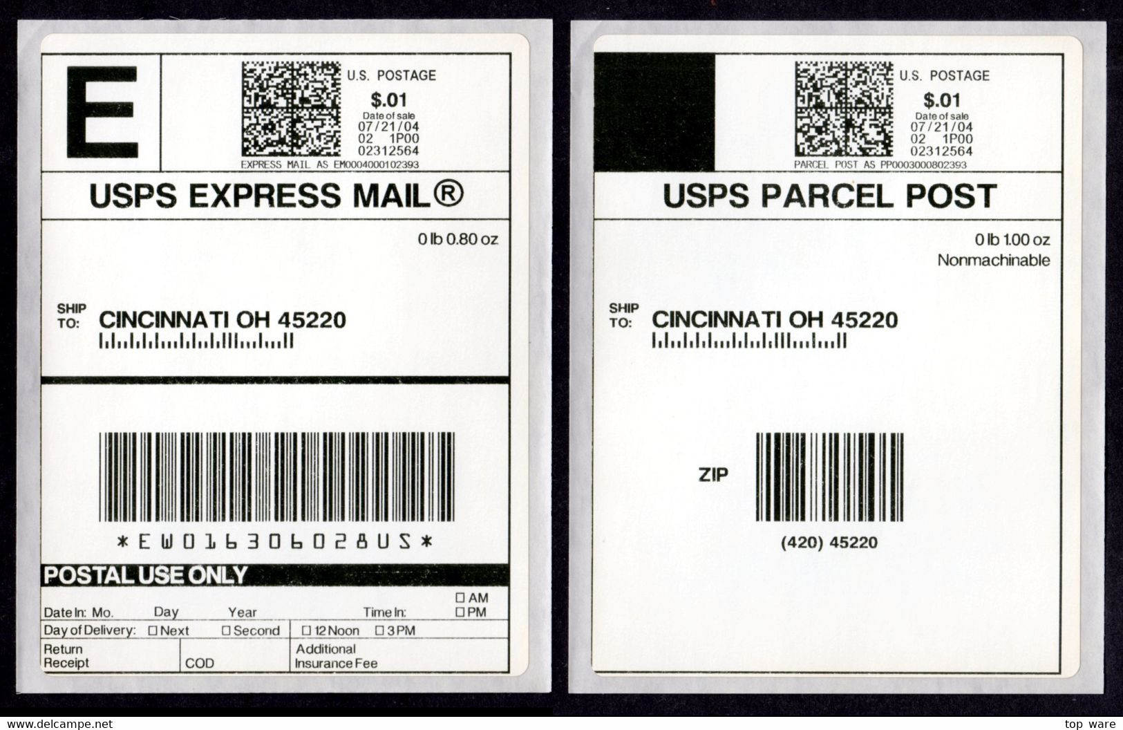 USA 2004 / 9x ORIGINAL APC ATM STAMPS / Scott # CVP54, A-d + CVP55a-d / LSA Distributeurs Automatenmarken CVP / SCARCE - Timbres De Distributeurs [ATM]