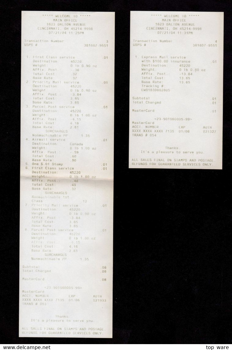 USA 2004 / 9x ORIGINAL APC ATM STAMPS / Scott # CVP54, A-d + CVP55a-d / LSA Distributeurs Automatenmarken CVP / SCARCE - Vignette [ATM]